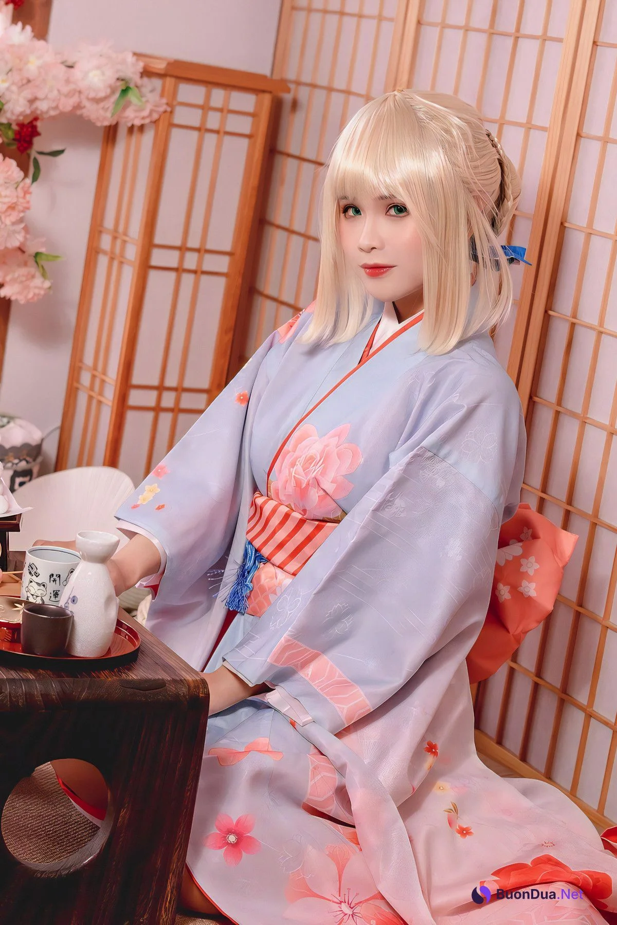 Cosplay Pyonピオン Saber セイバー Kimono - Photo 11