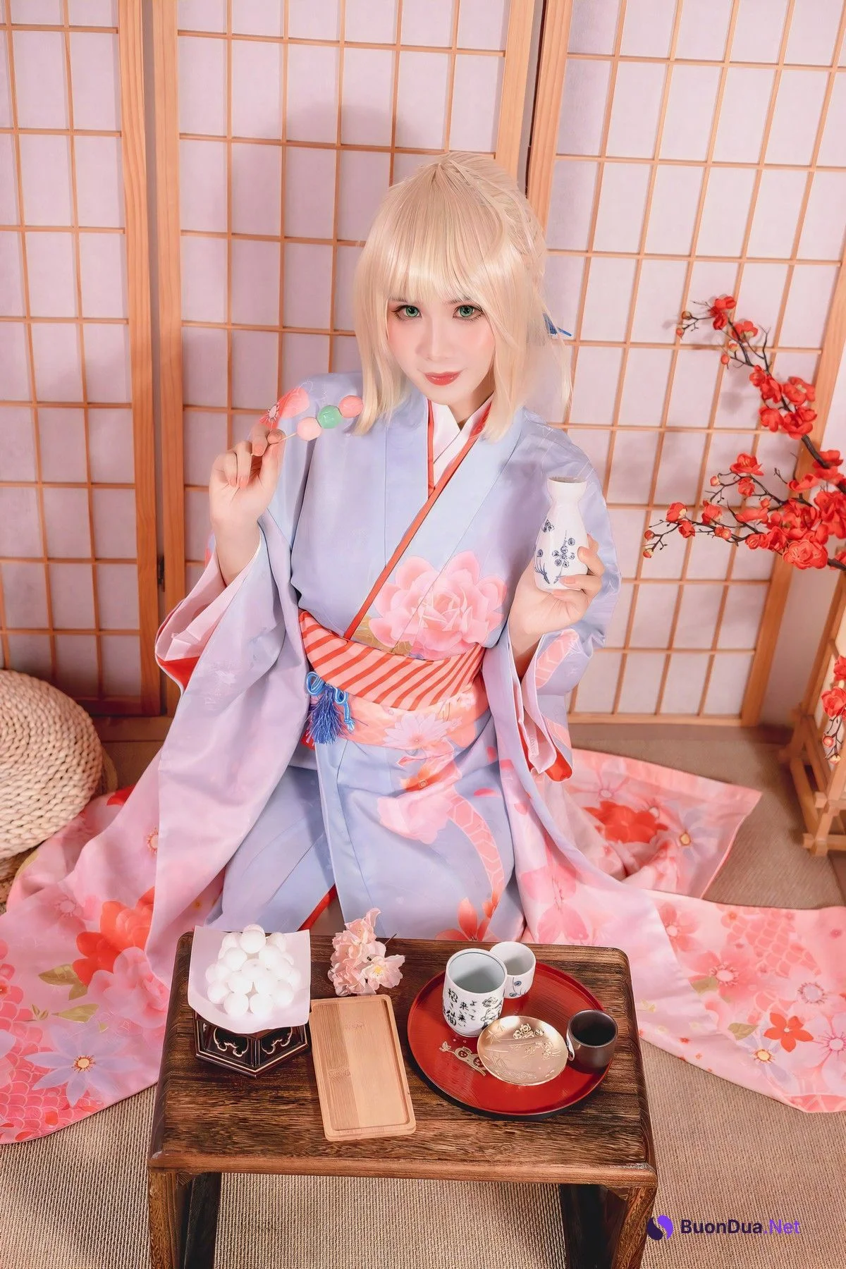 Cosplay Pyonピオン Saber セイバー Kimono - Photo 3
