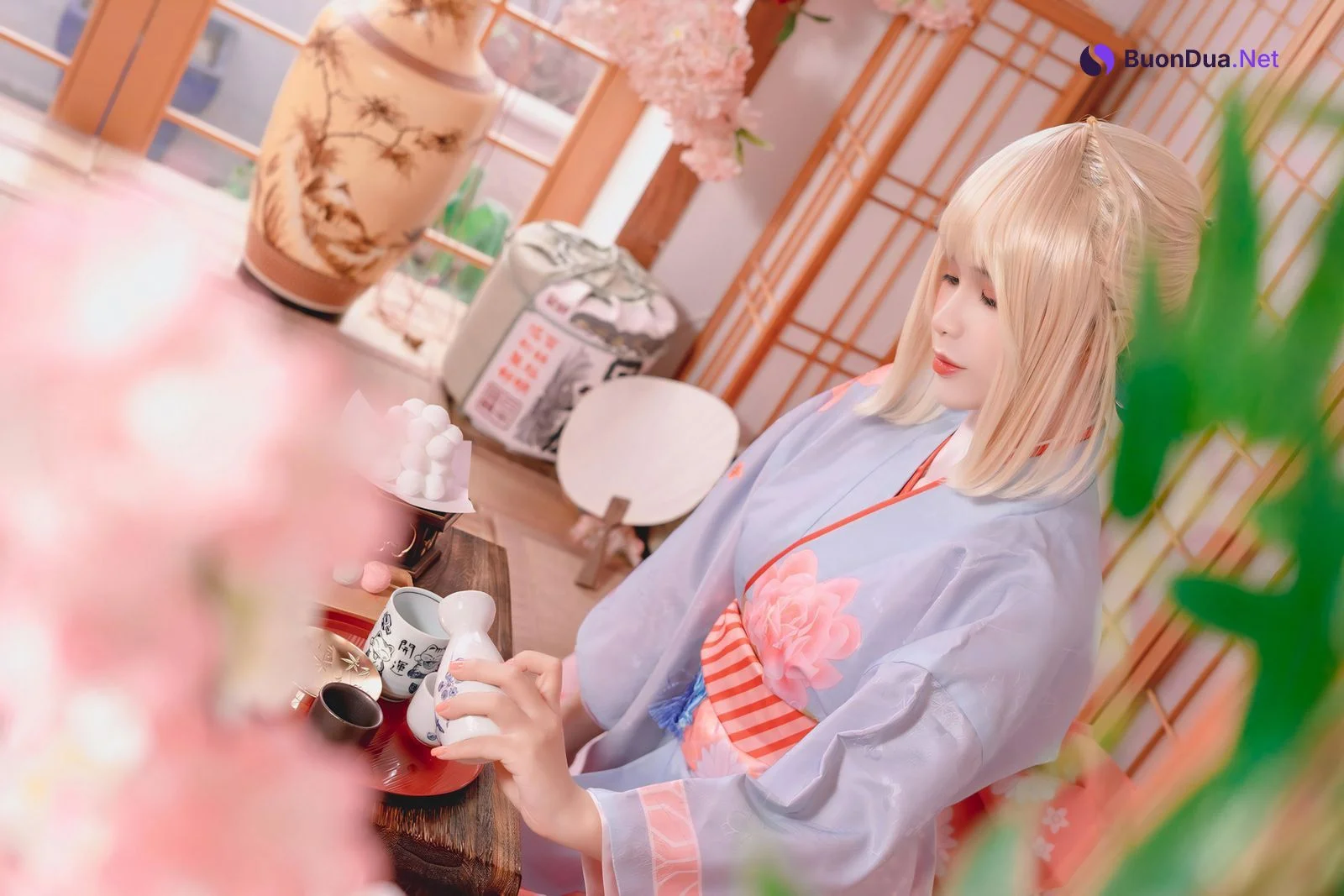 Cosplay Pyonピオン Saber セイバー Kimono - Photo 6