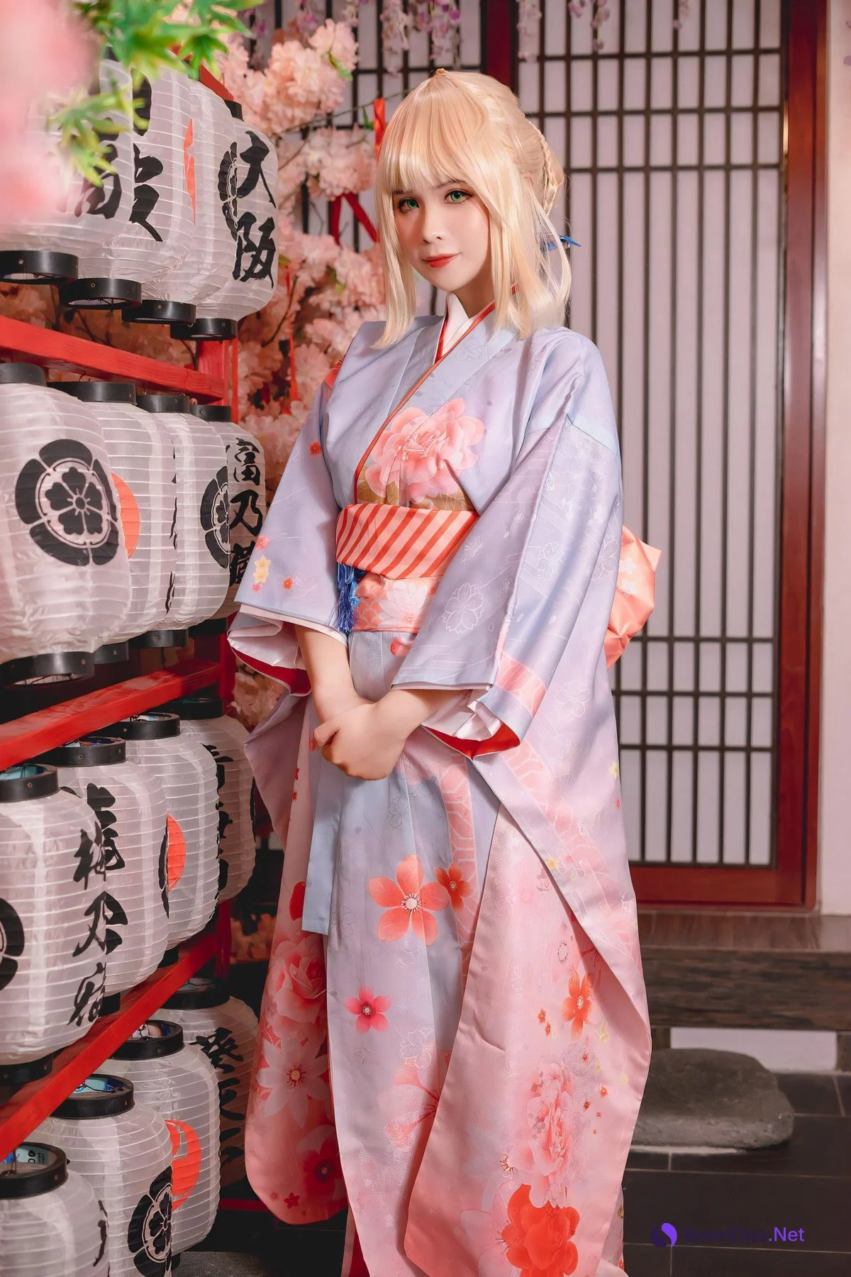 Cosplay Pyonピオン Saber セイバー Kimono - Photo 9