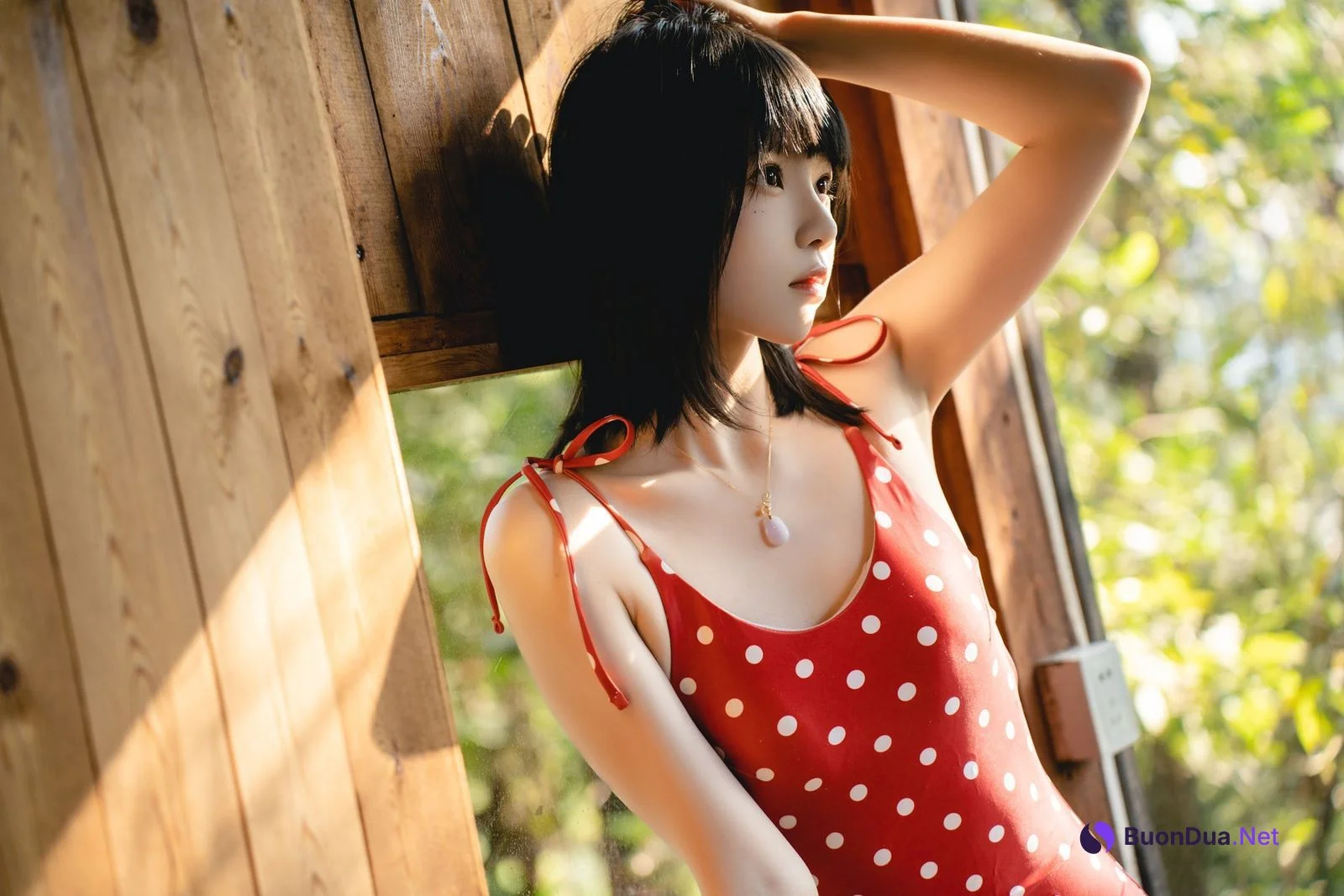 Cosplay 桜桃喵 红波点 Red Polka Dot - Photo 15