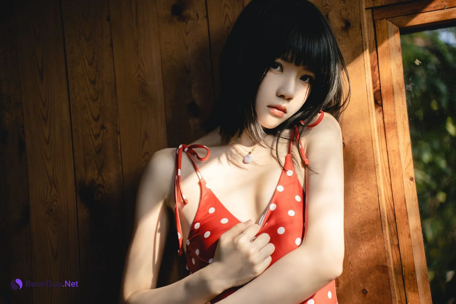 Cosplay 桜桃喵 红波点 Red Polka Dot - Photo 6