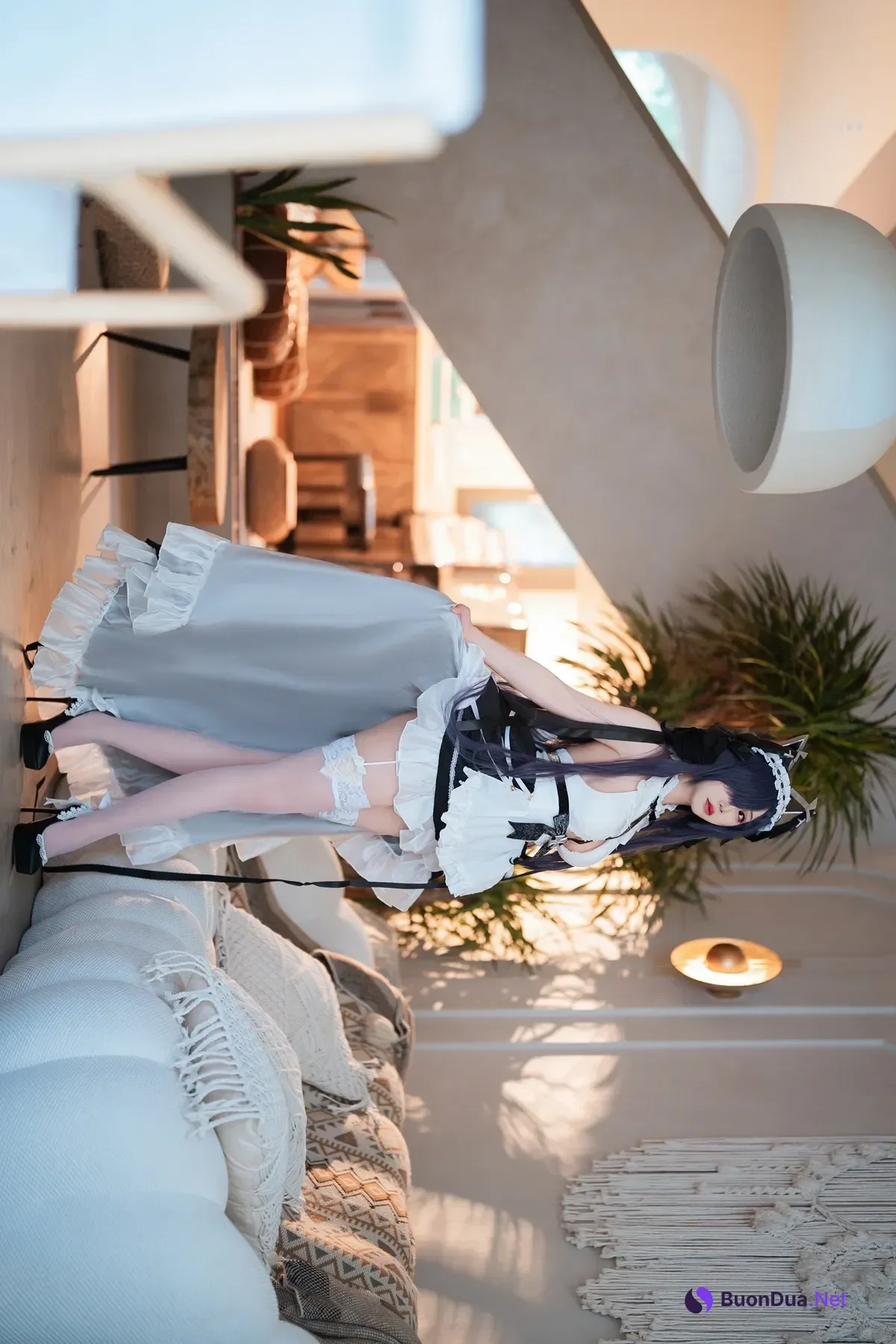Cosplay 面饼仙儿 – 碧蓝航线 奥古斯特 女仆 – 公主连结Re：Dive 宵滨深月 - Photo 11