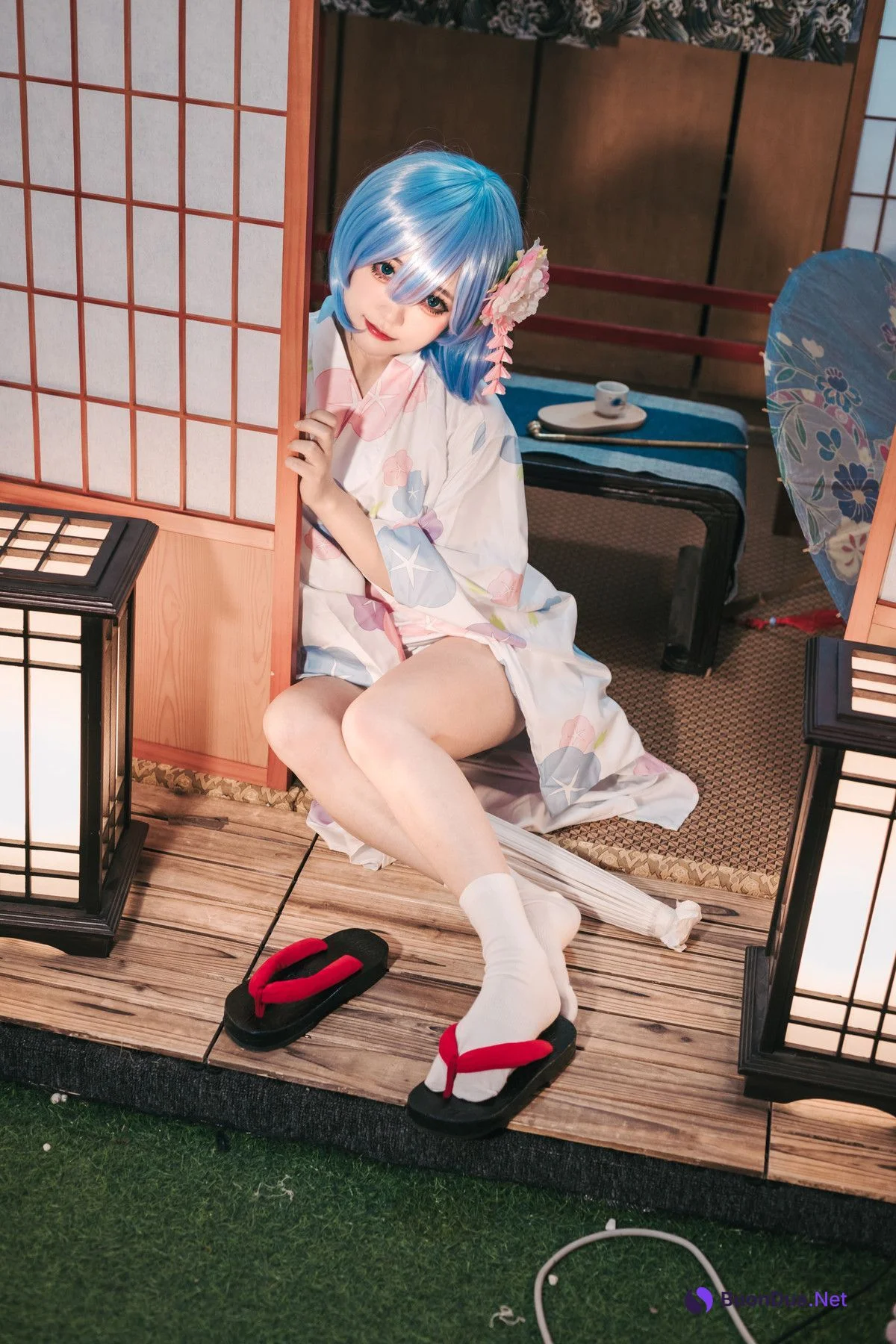 Cosplay 神沢永莉 蕾姆和风 Rem (レム) - Photo 11