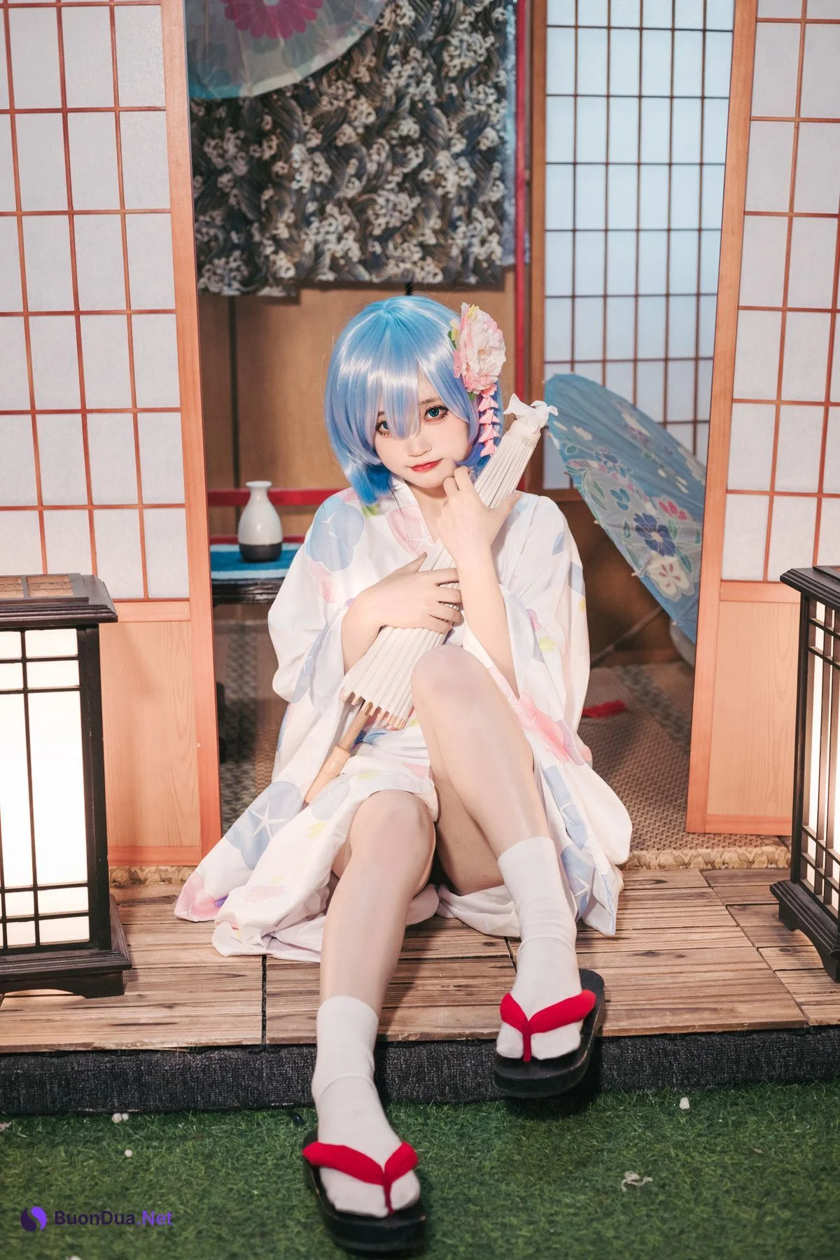 Cosplay 神沢永莉 蕾姆和风 Rem (レム) - Photo 14
