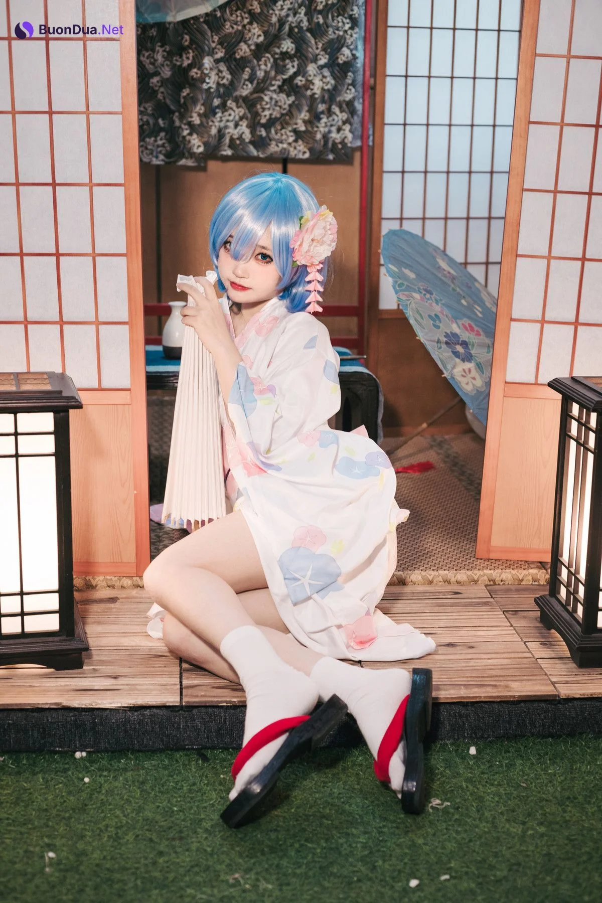 Cosplay 神沢永莉 蕾姆和风 Rem (レム) - Photo 15