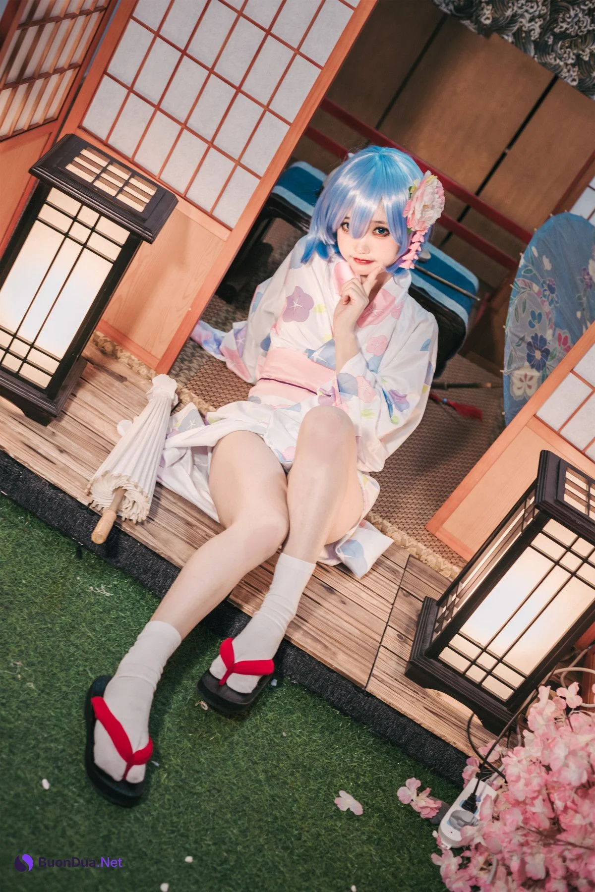 Cosplay 神沢永莉 蕾姆和风 Rem (レム) - Photo 18
