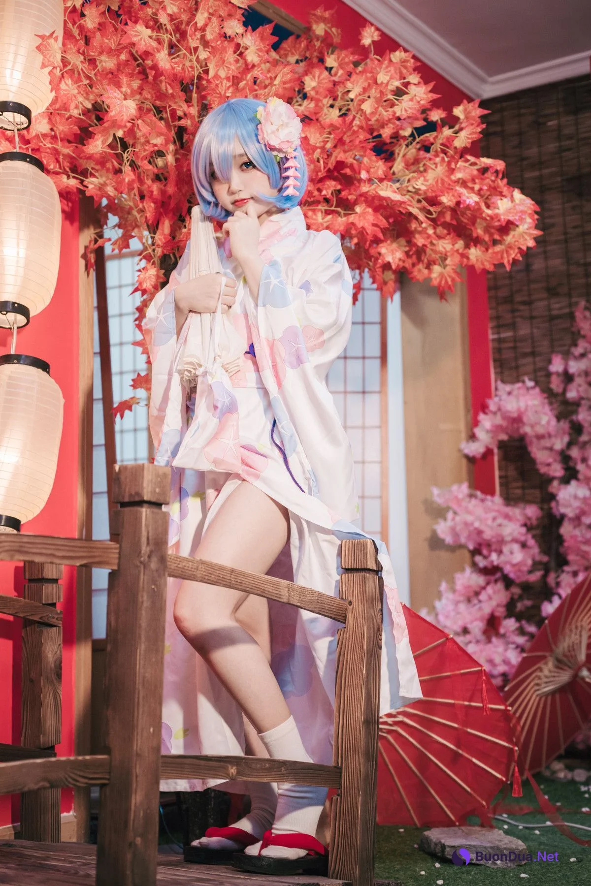 Cosplay 神沢永莉 蕾姆和风 Rem (レム) - Photo 6