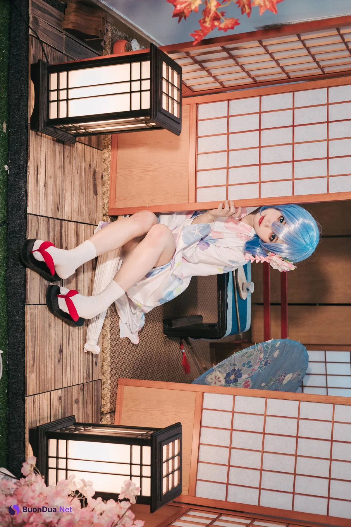 Cosplay 神沢永莉 蕾姆和风 Rem (レム) - Photo 9