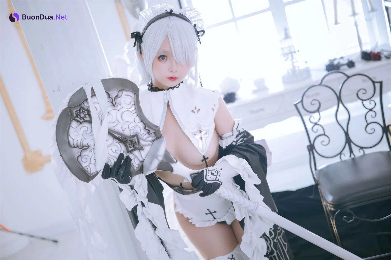 Cosplay Rinaijiao日奈娇 2B奶盖女仆 Set.01 - รูปภาพ 17