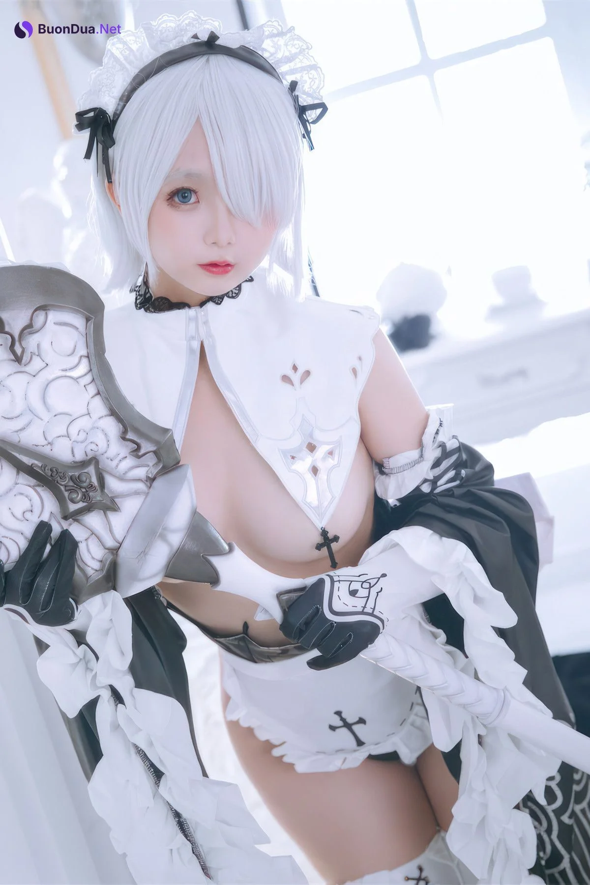 Cosplay Rinaijiao日奈娇 2B奶盖女仆 Set.01 - รูปภาพ 18