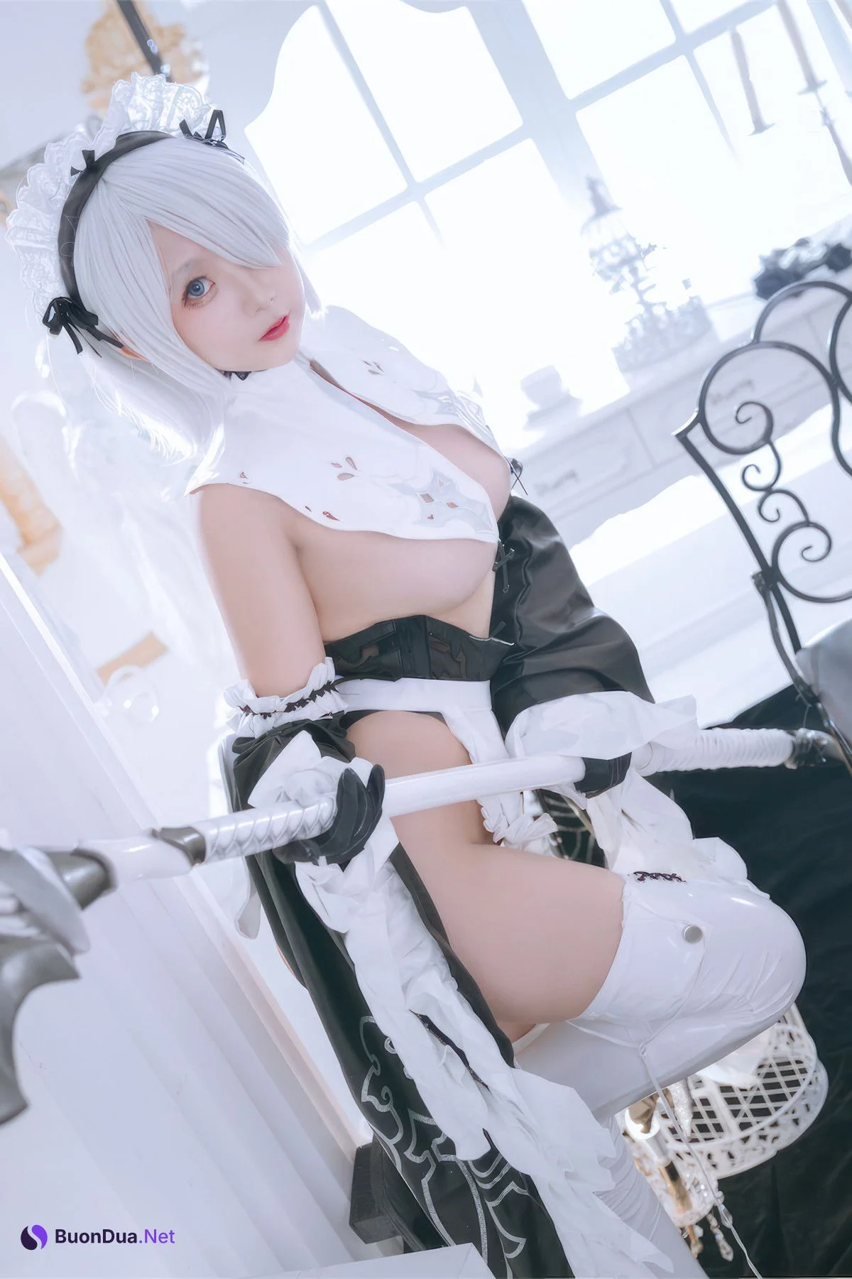 Cosplay Rinaijiao日奈娇 2B奶盖女仆 Set.01 - รูปภาพ 2
