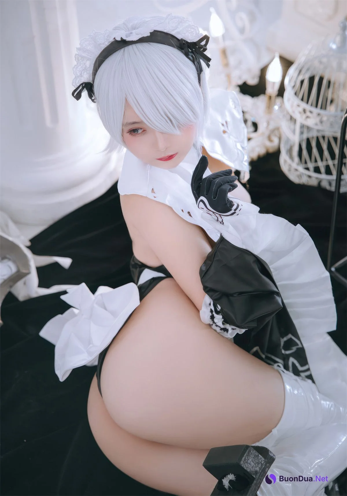 Cosplay Rinaijiao日奈娇 2B奶盖女仆 Set.02 - Photo 16