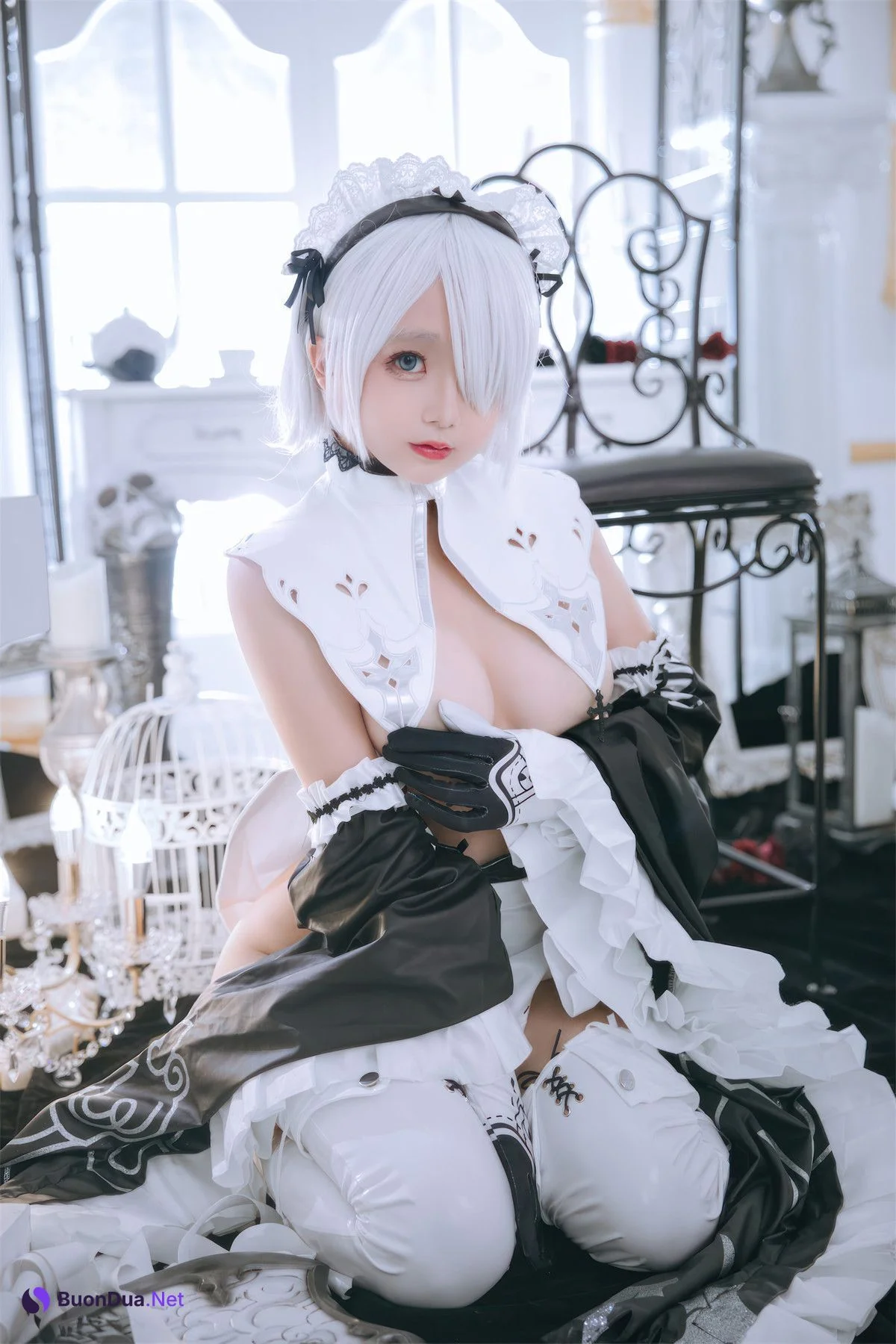 Cosplay Rinaijiao日奈娇 2B奶盖女仆 Set.02 - Photo 5