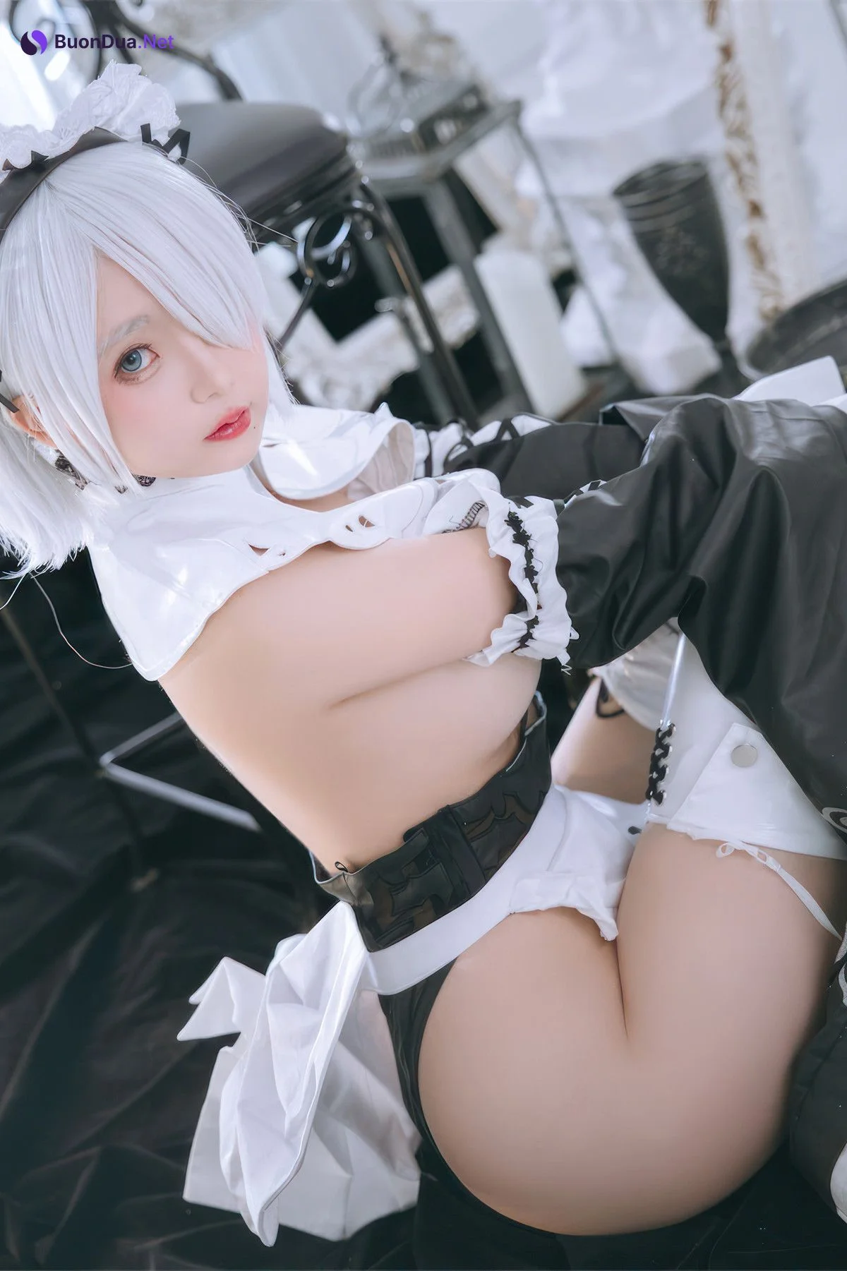 Cosplay Rinaijiao日奈娇 2B奶盖女仆 Set.02 - Photo 7