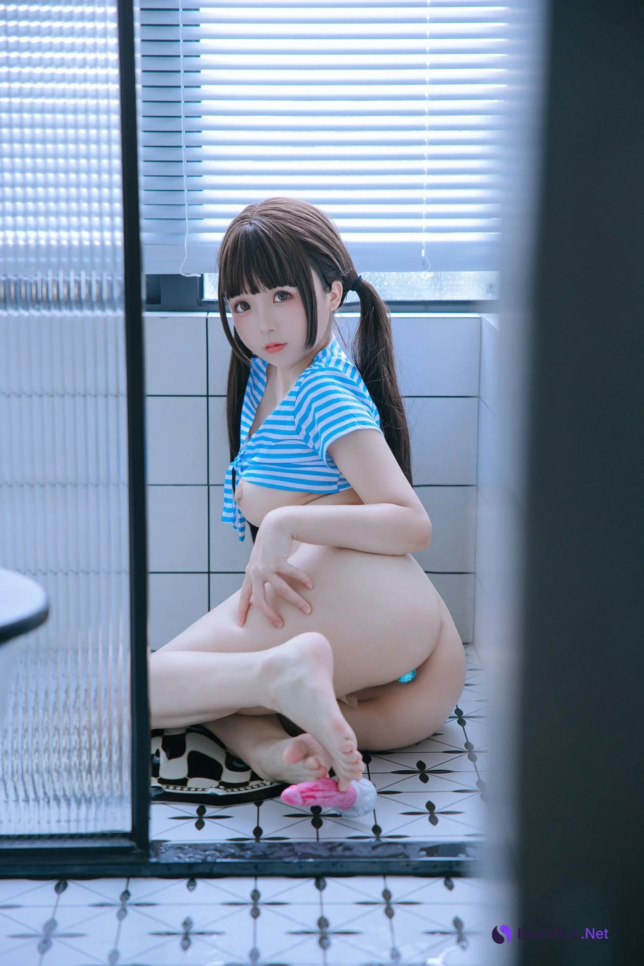 Cosplay Rinaijiao日奈娇 蓝白条 Set.02 - Photo 13