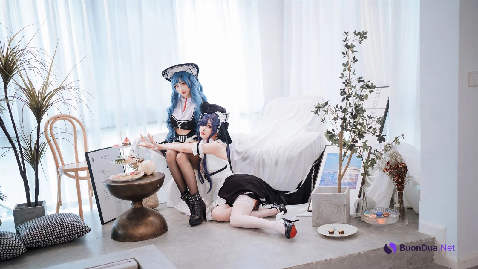 Cosplay rioko凉凉子 肉扣热热子 奥古斯特 女仆装 - 사진 13