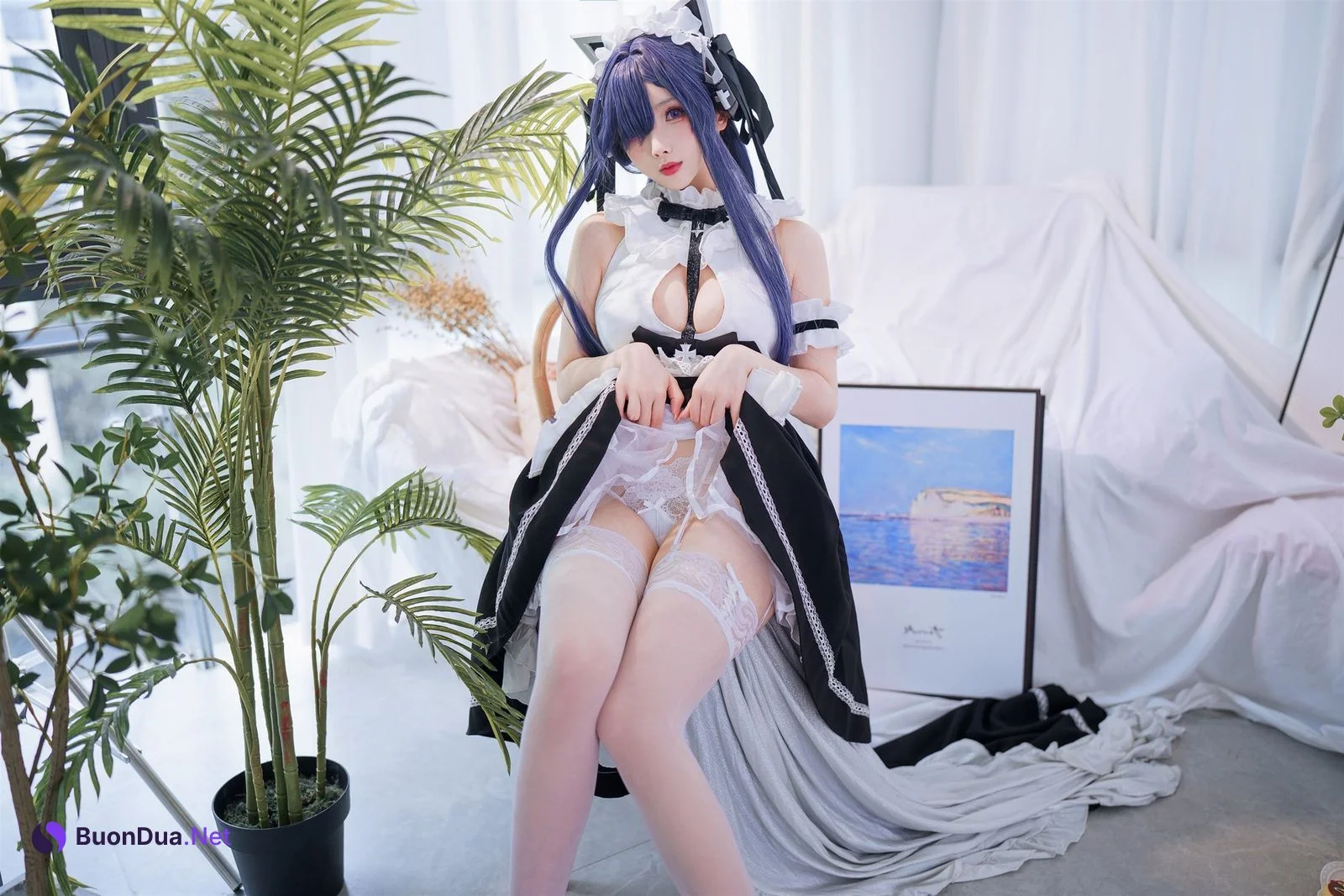 Cosplay rioko凉凉子 肉扣热热子 奥古斯特 女仆装 - 사진 2