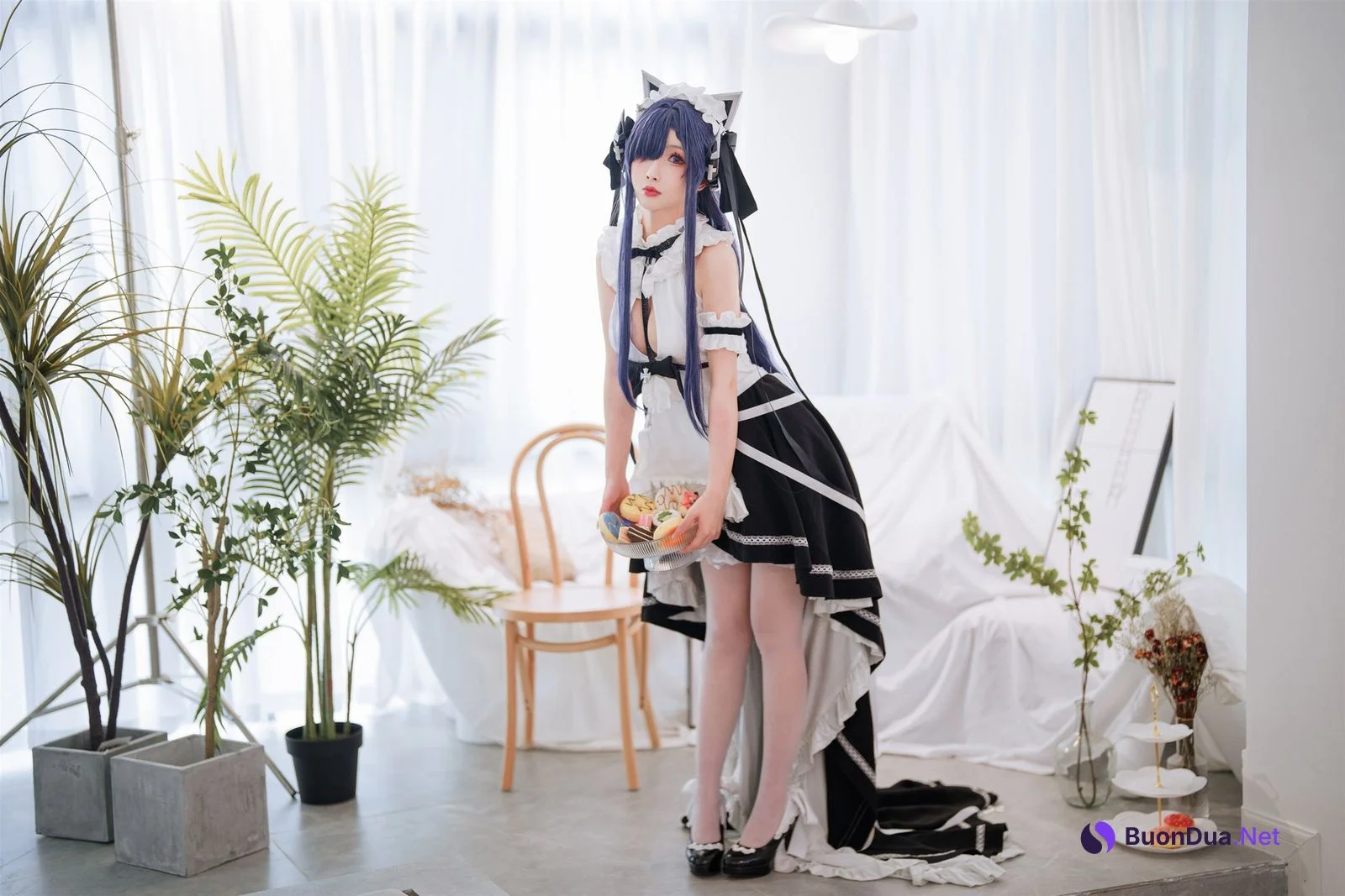 Cosplay rioko凉凉子 肉扣热热子 奥古斯特 女仆装 - 사진 3