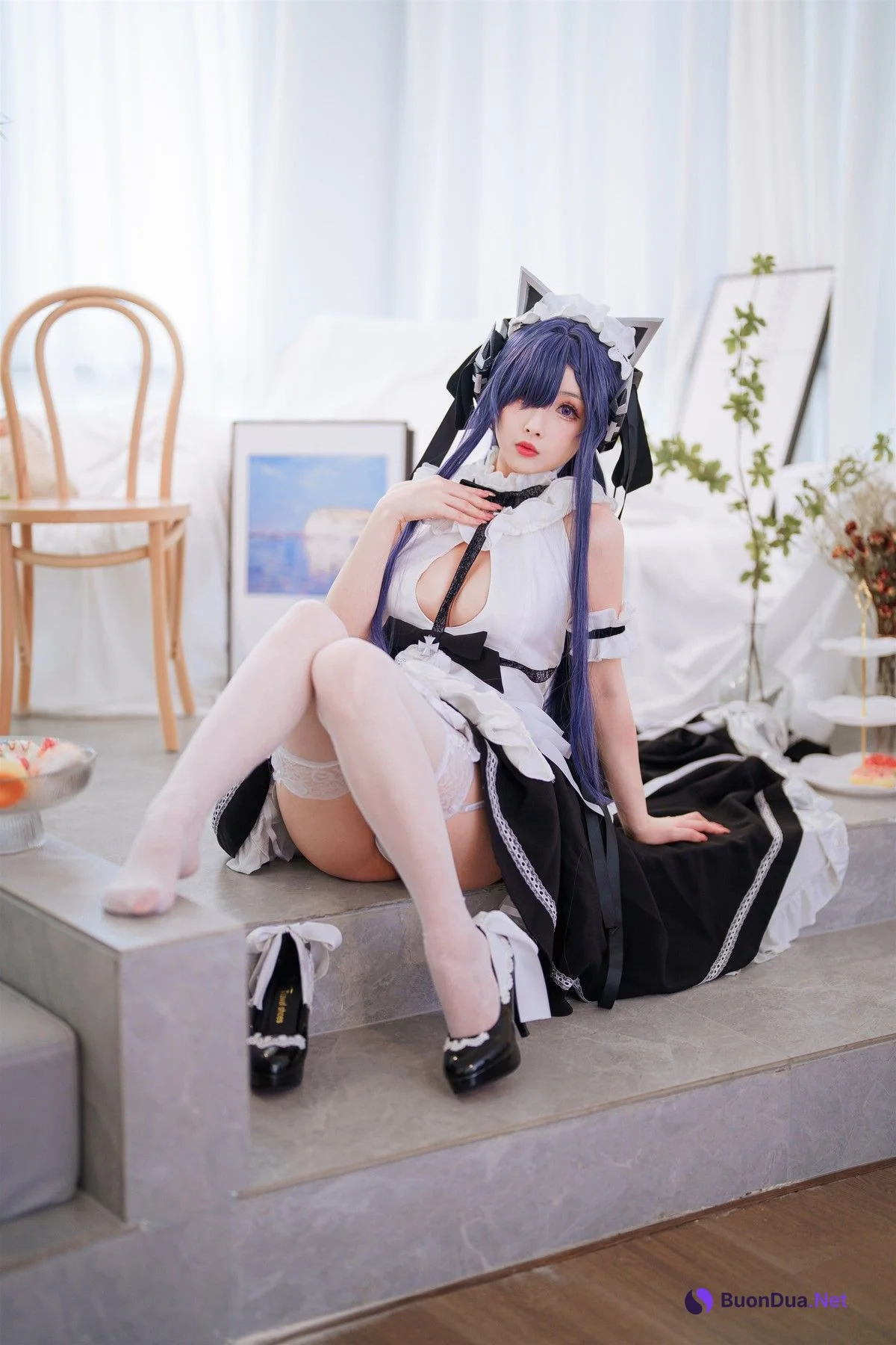 Cosplay rioko凉凉子 肉扣热热子 奥古斯特 女仆装 - 사진 4