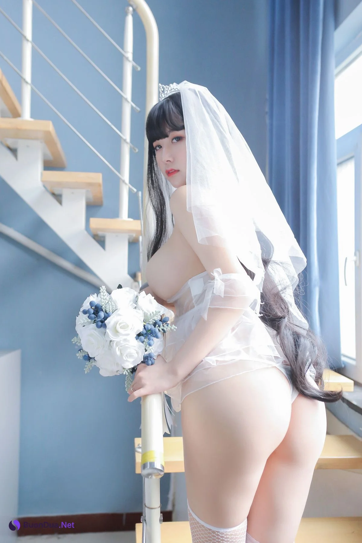 Cosplay 猫九酱Sakura 长发婚纱 Set.02 - 写真 11