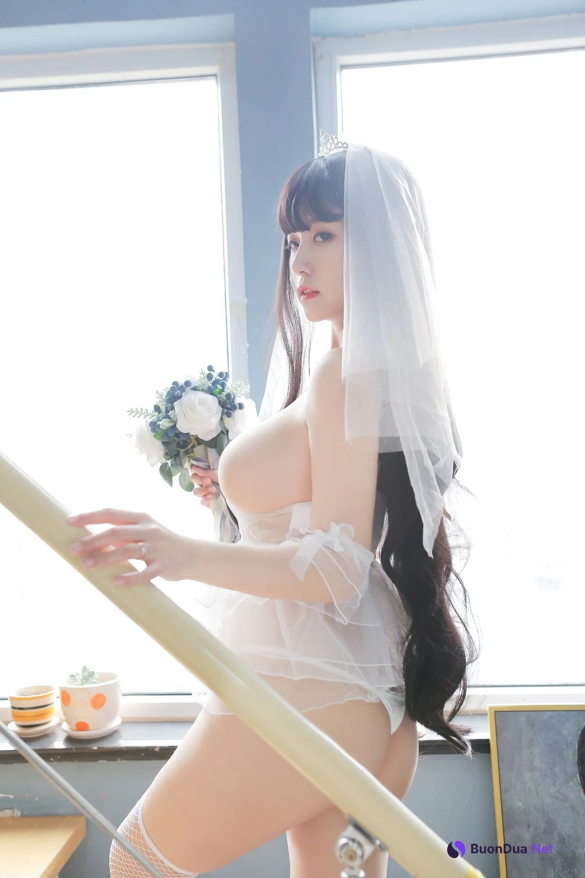 Cosplay 猫九酱Sakura 长发婚纱 Set.02 - 写真 4