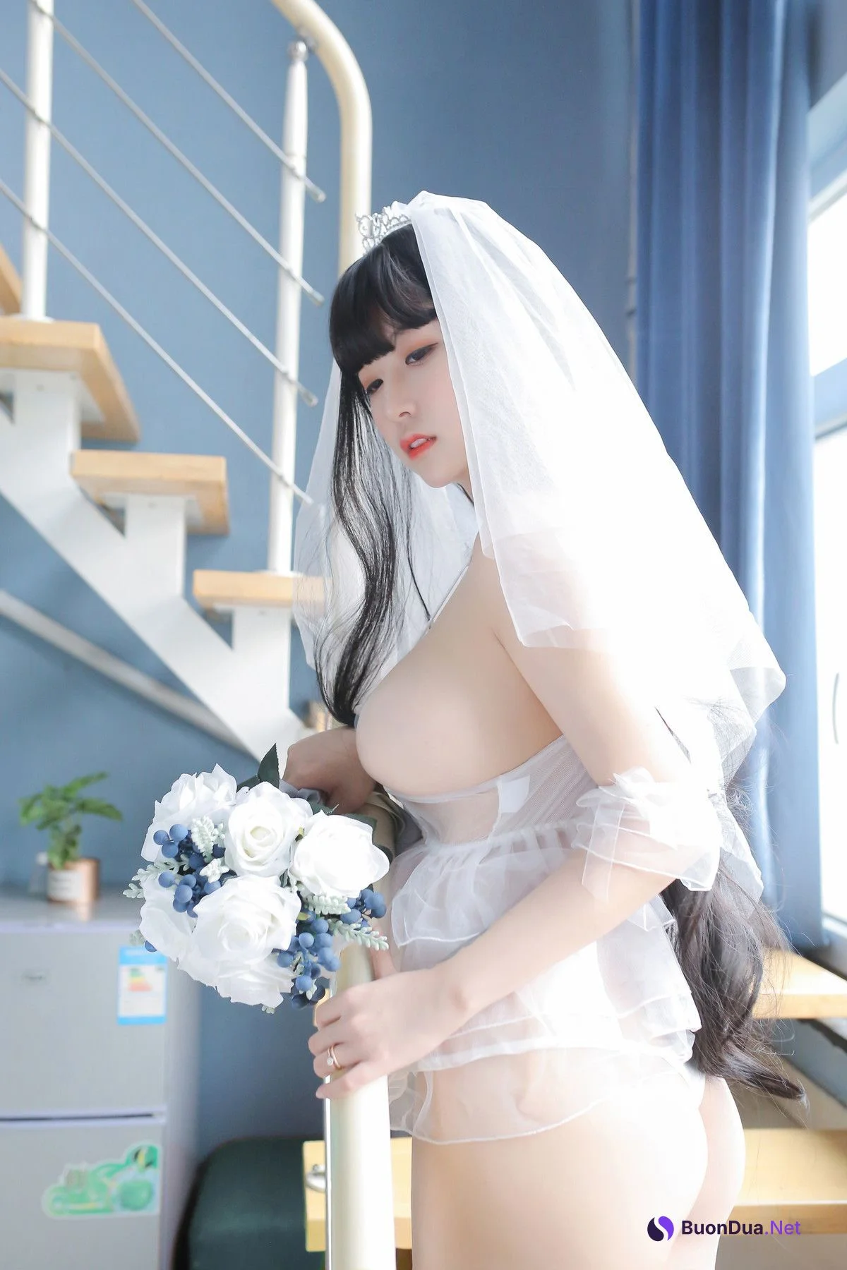 Cosplay 猫九酱Sakura 长发婚纱 Set.02 - 写真 9