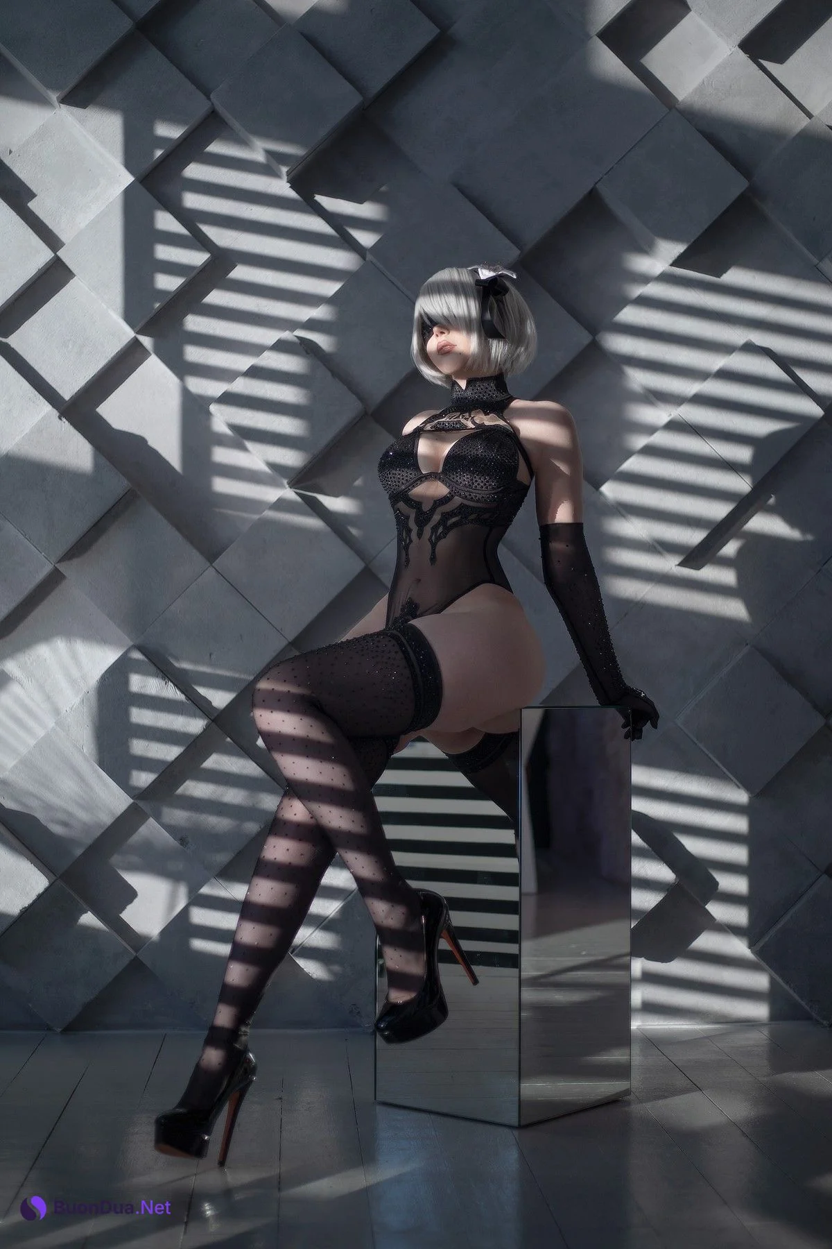 Cosplay Sayathefox 2B Black + White - รูปภาพ 5