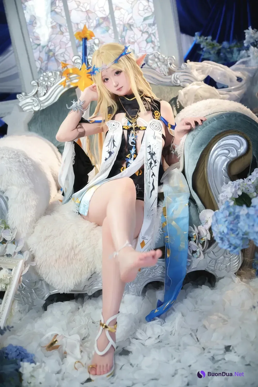 Cosplay Seele麦麦 – 鸣潮 菲比&卡提希娅·蓝色花海物语 - Photo 14