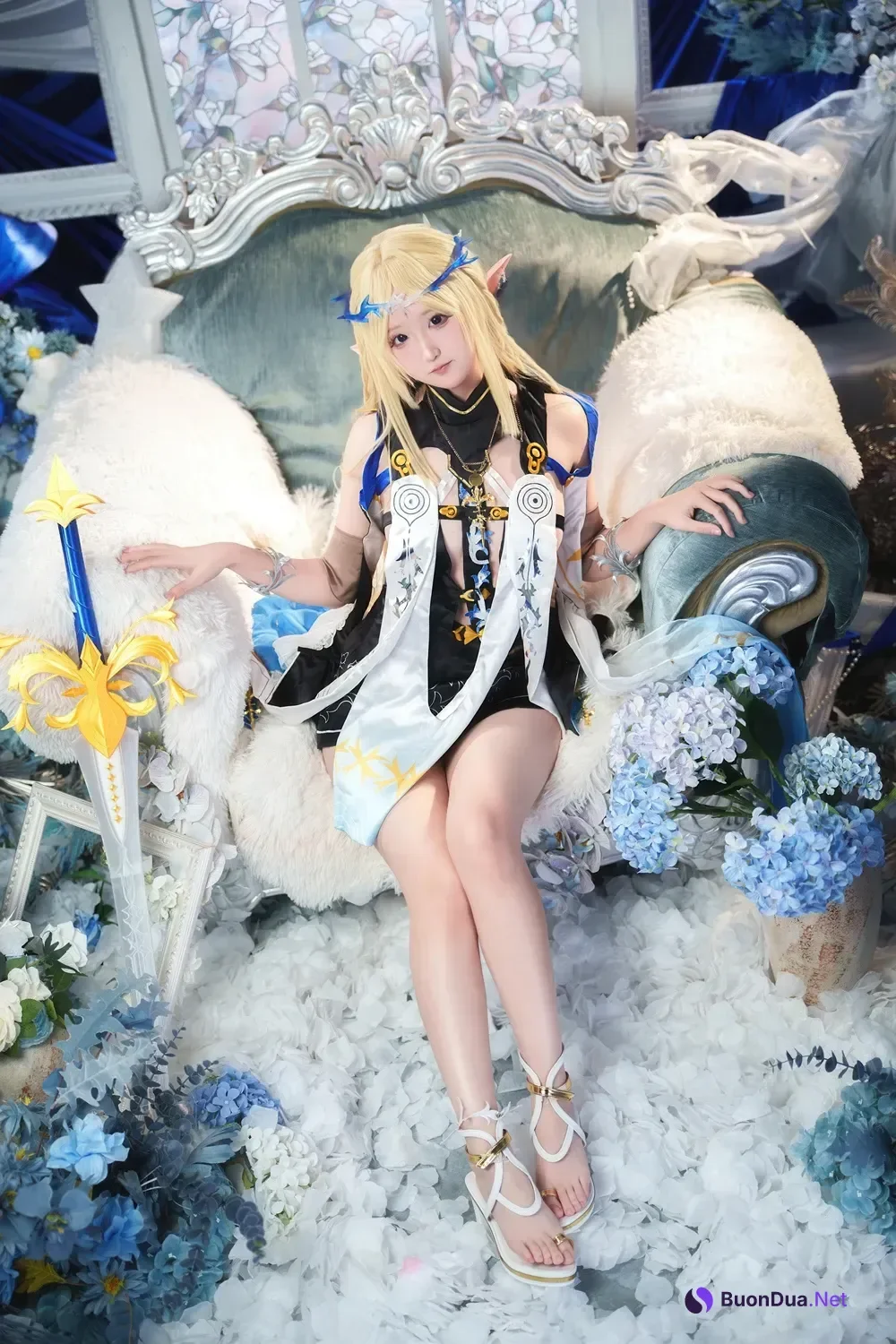 Cosplay Seele麦麦 – 鸣潮 菲比&卡提希娅·蓝色花海物语 - Photo 2