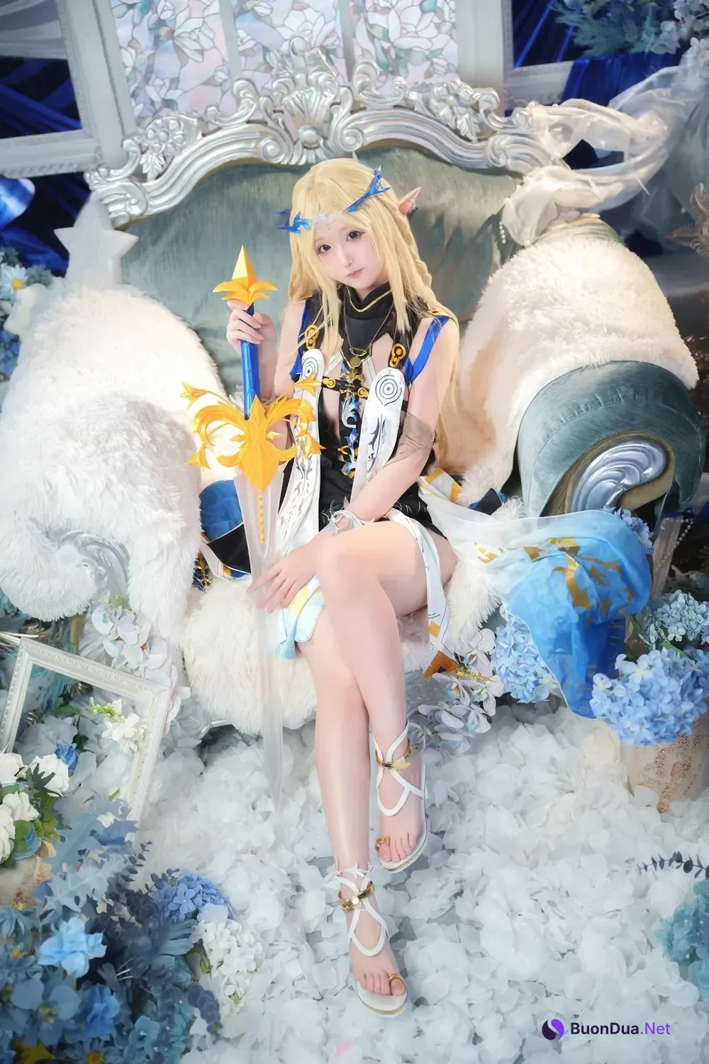 Cosplay Seele麦麦 – 鸣潮 菲比&卡提希娅·蓝色花海物语 - Photo 3
