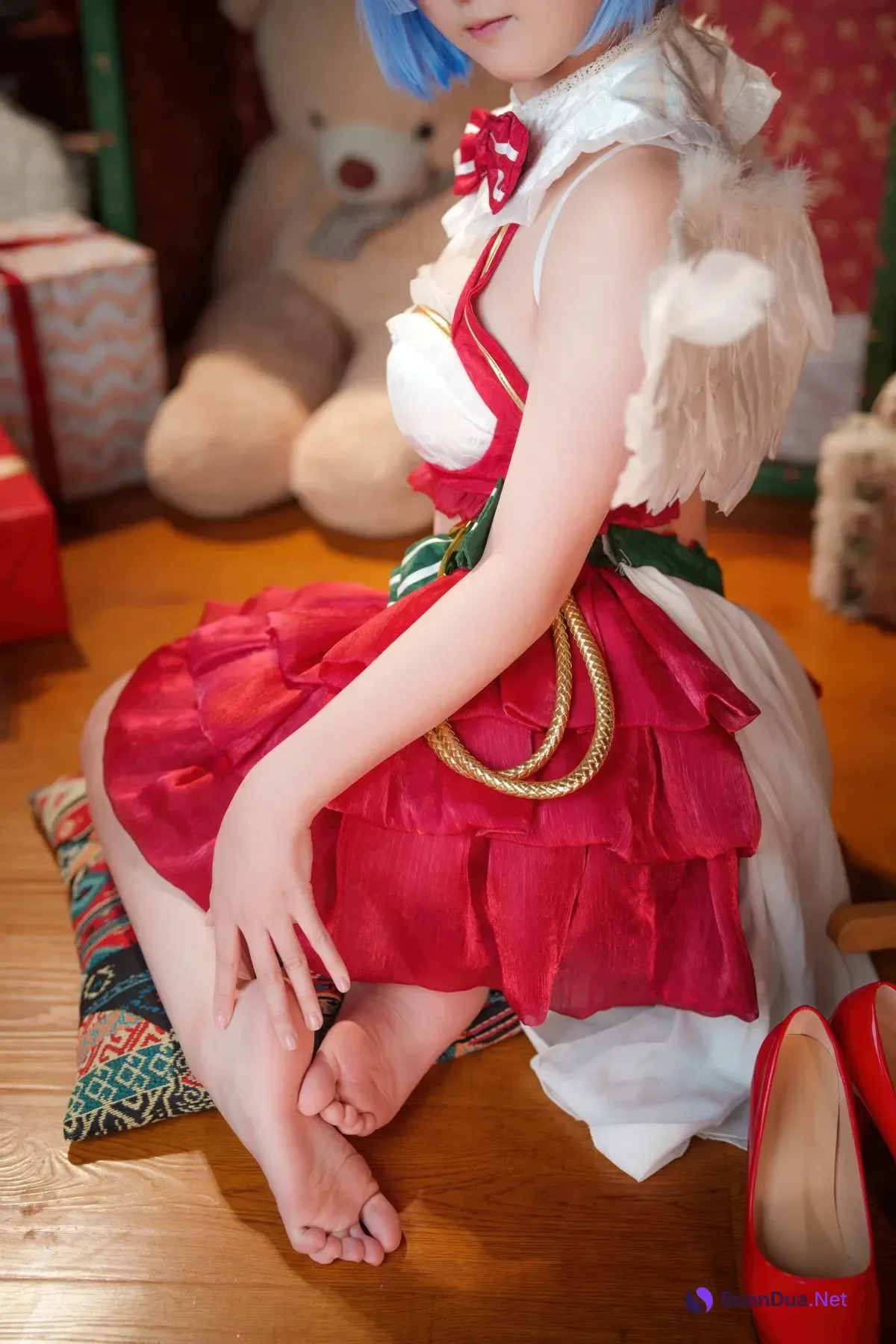 Cosplay Seele麦麦 – 蕾姆 圣诞物语 - Photo 17