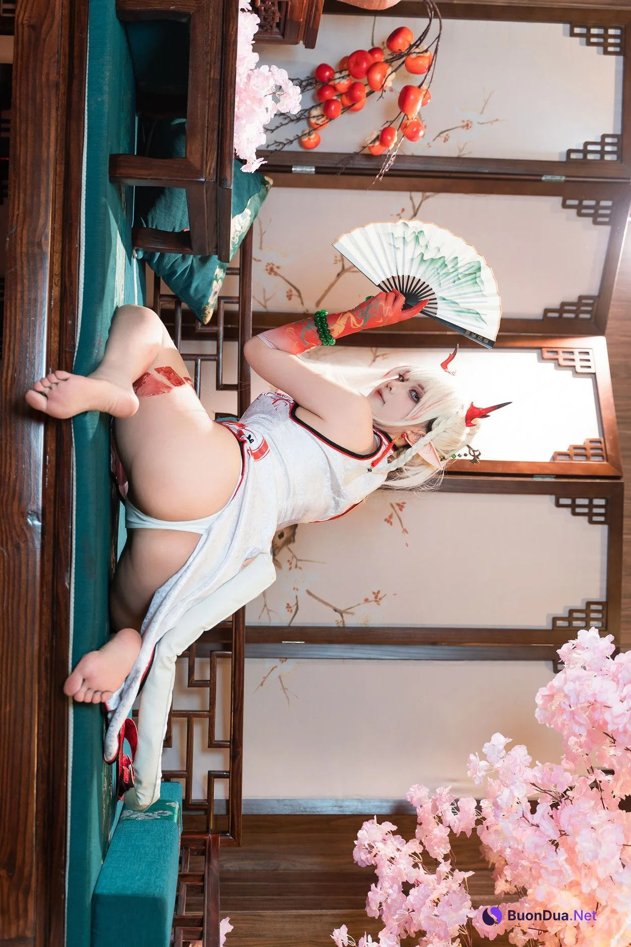 Cosplay 小和甜酒 & 橙风千雅 明日方舟年夕旗袍双人御守 Set.01 - Photo 17