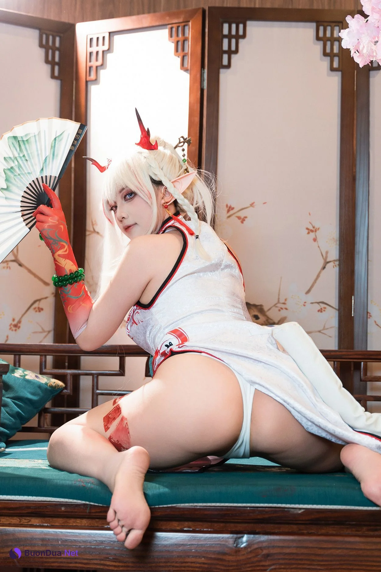 Cosplay 小和甜酒 & 橙风千雅 明日方舟年夕旗袍双人御守 Set.01 - Photo 18