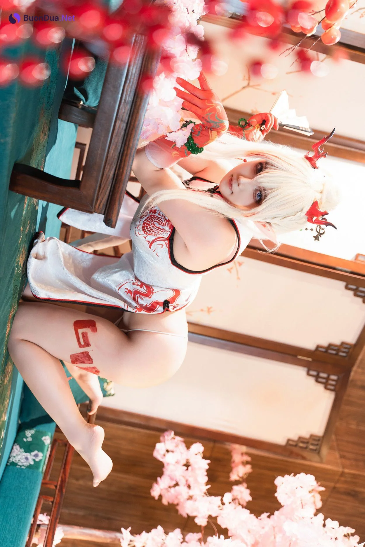 Cosplay 小和甜酒 & 橙风千雅 明日方舟年夕旗袍双人御守 Set.01 - Photo 3