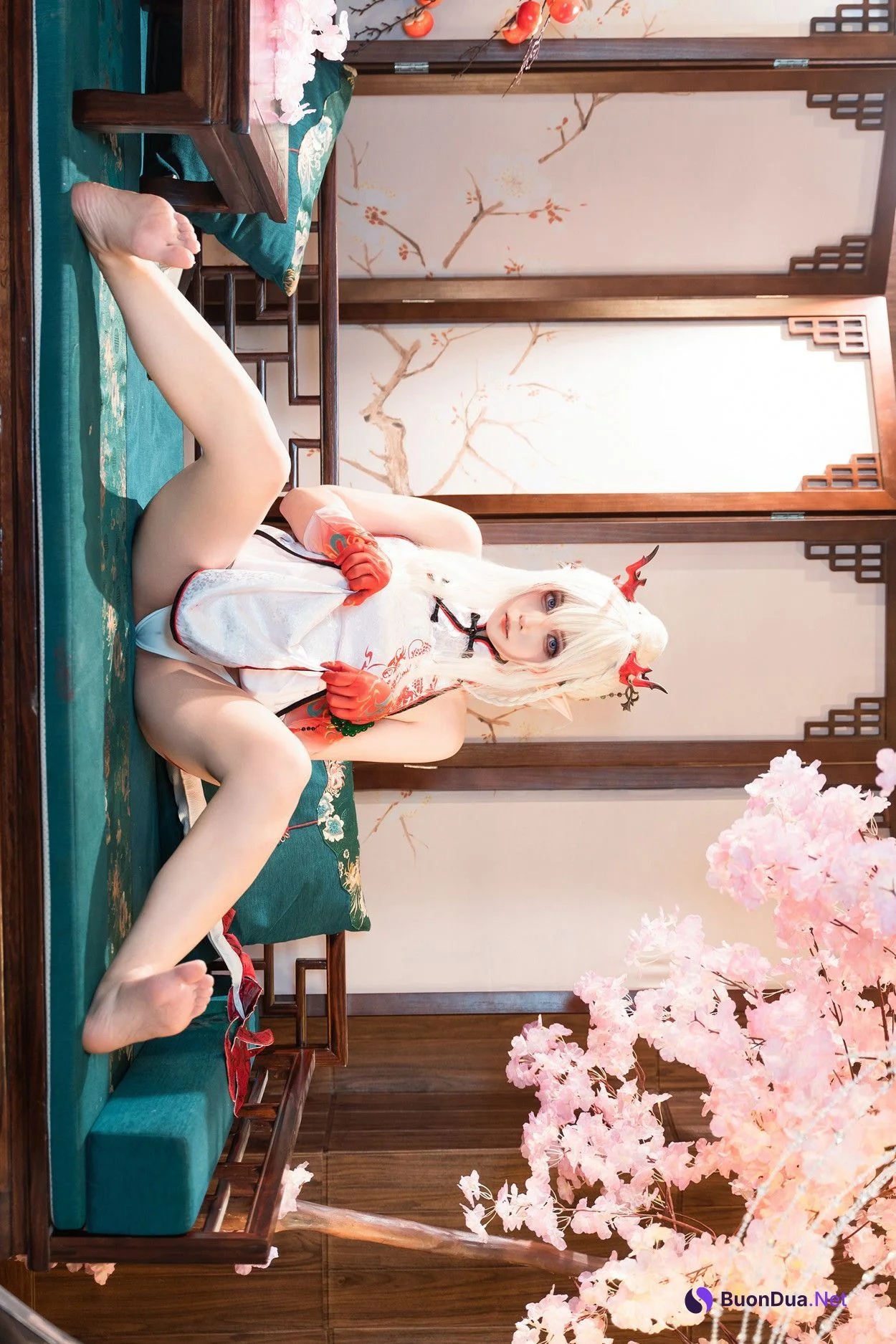 Cosplay 小和甜酒 & 橙风千雅 明日方舟年夕旗袍双人御守 Set.01 - Photo 6