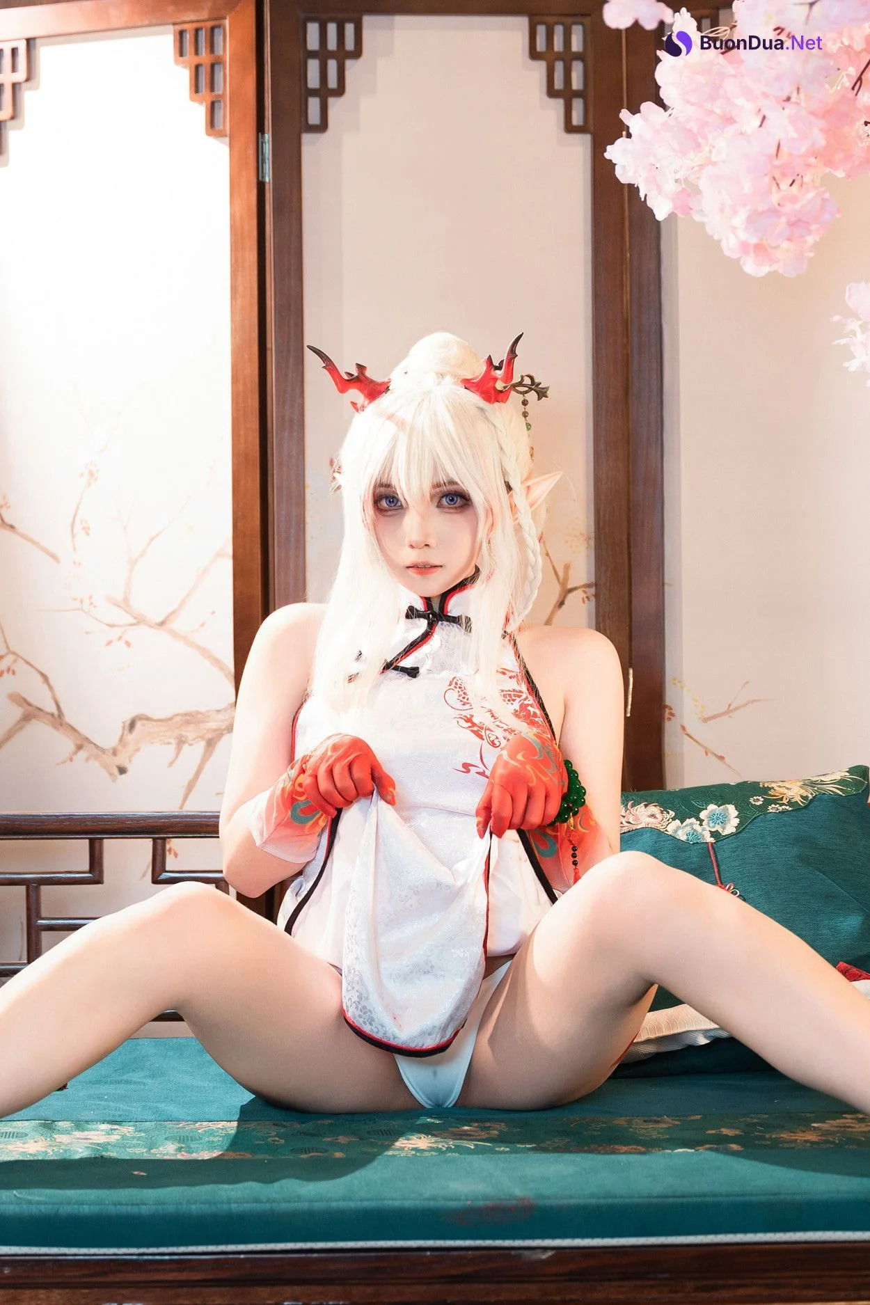 Cosplay 小和甜酒 & 橙风千雅 明日方舟年夕旗袍双人御守 Set.01 - Photo 7