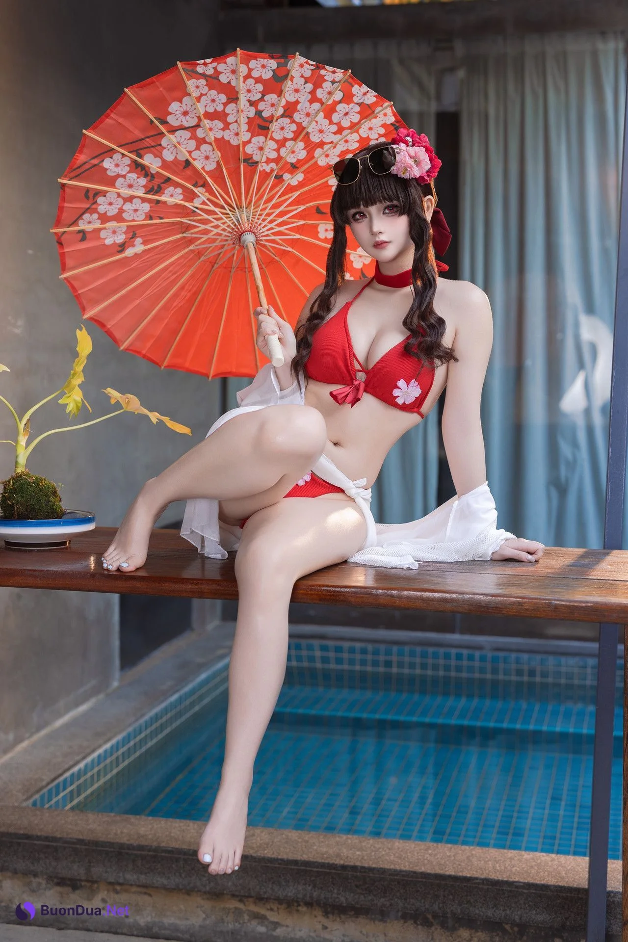 Cosplay 屿鱼 – 樱花泳装 Set.01 - Photo 10