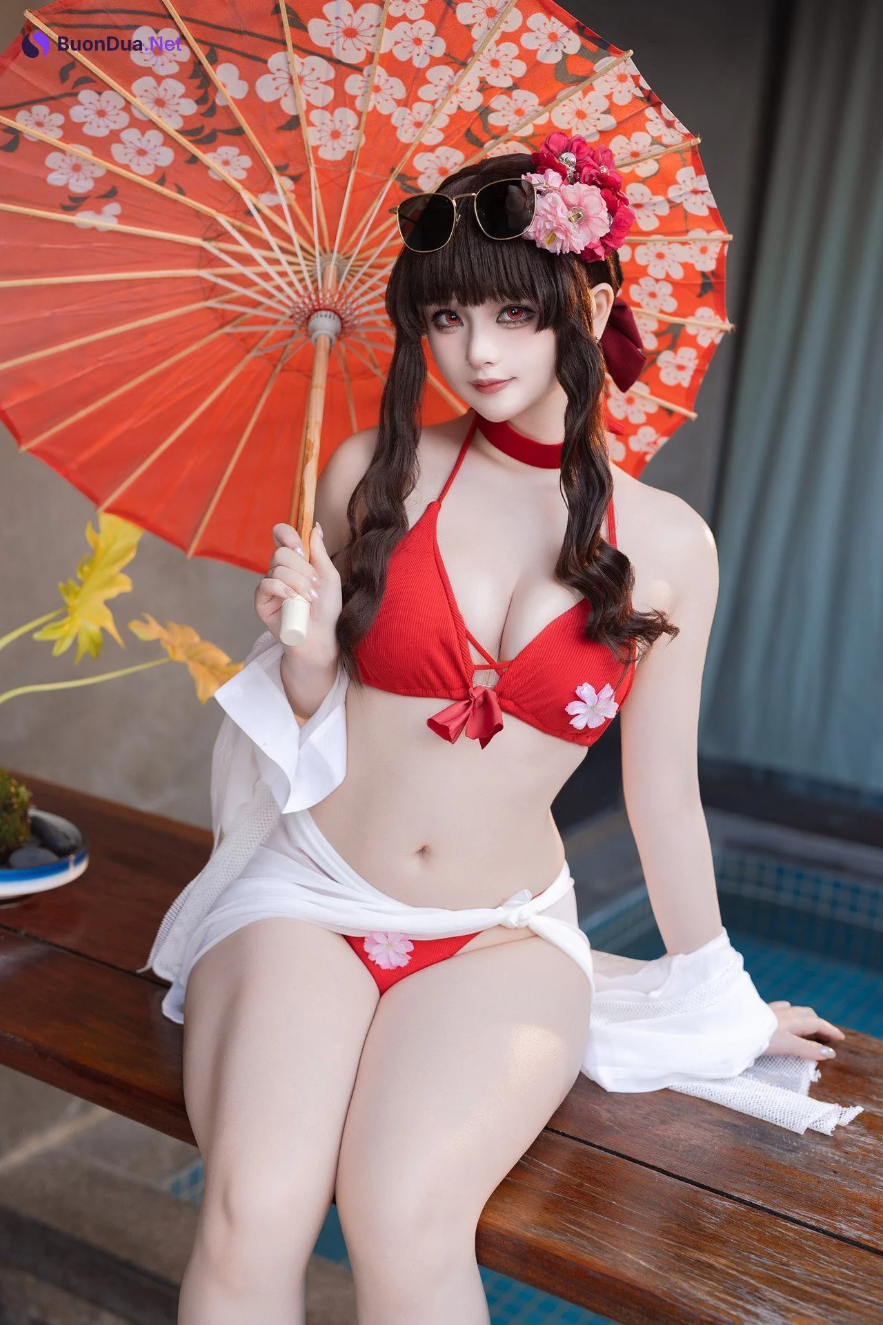 Cosplay 屿鱼 – 樱花泳装 Set.01 - Photo 13