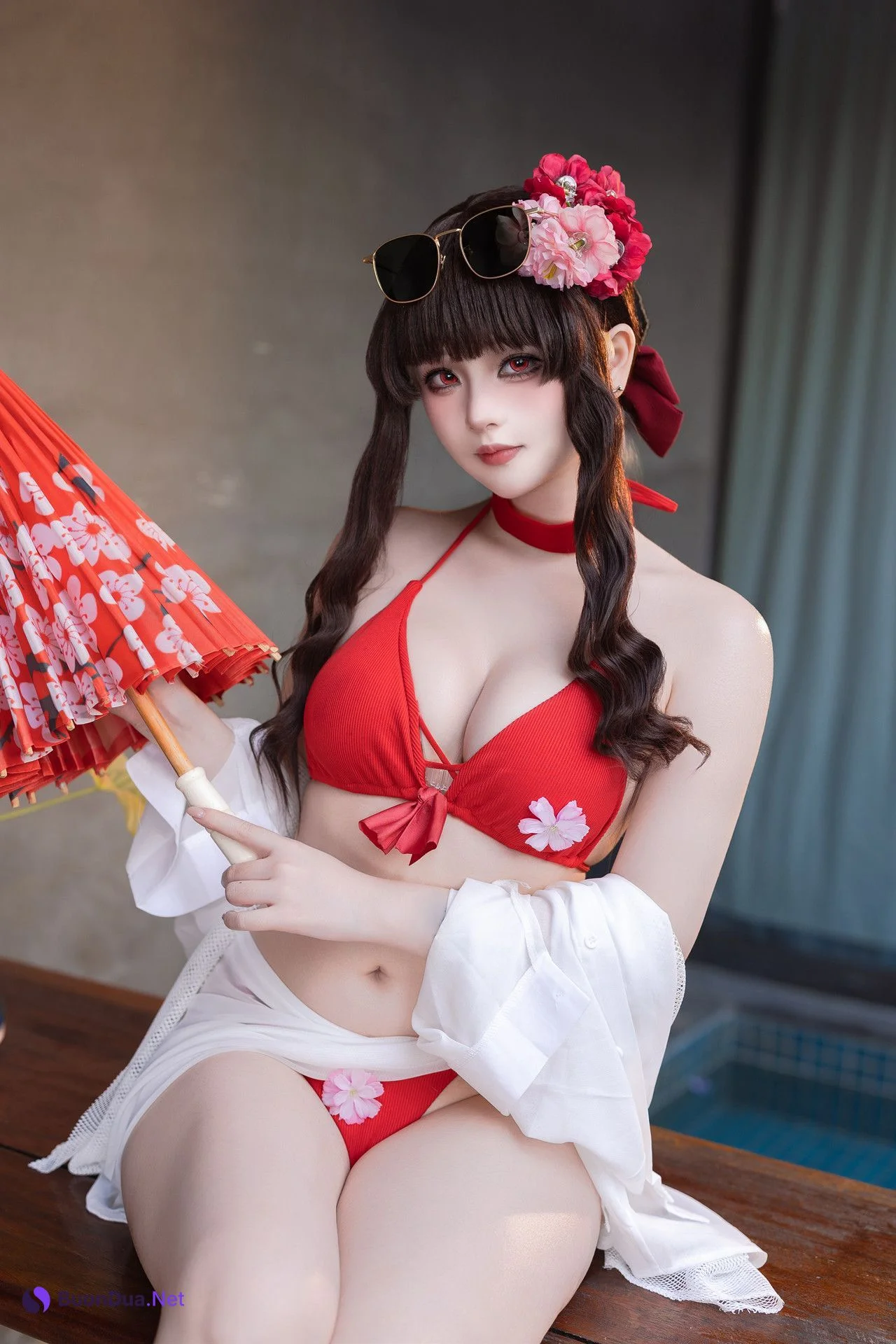 Cosplay 屿鱼 – 樱花泳装 Set.01 - Photo 16