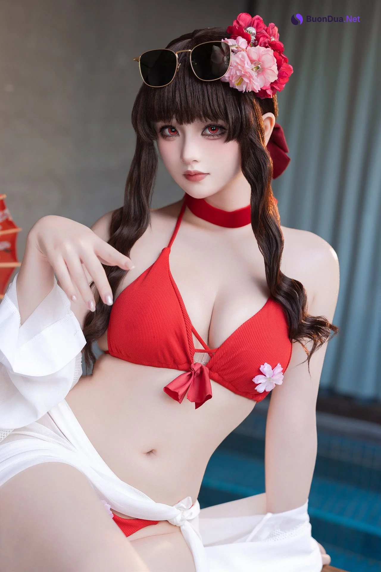 Cosplay 屿鱼 – 樱花泳装 Set.01 - Photo 2