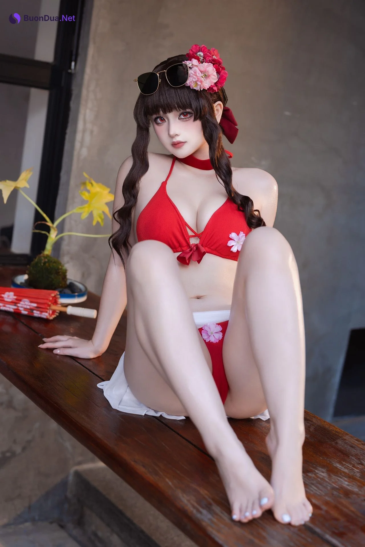 Cosplay 屿鱼 – 樱花泳装 Set.01 - Photo 5