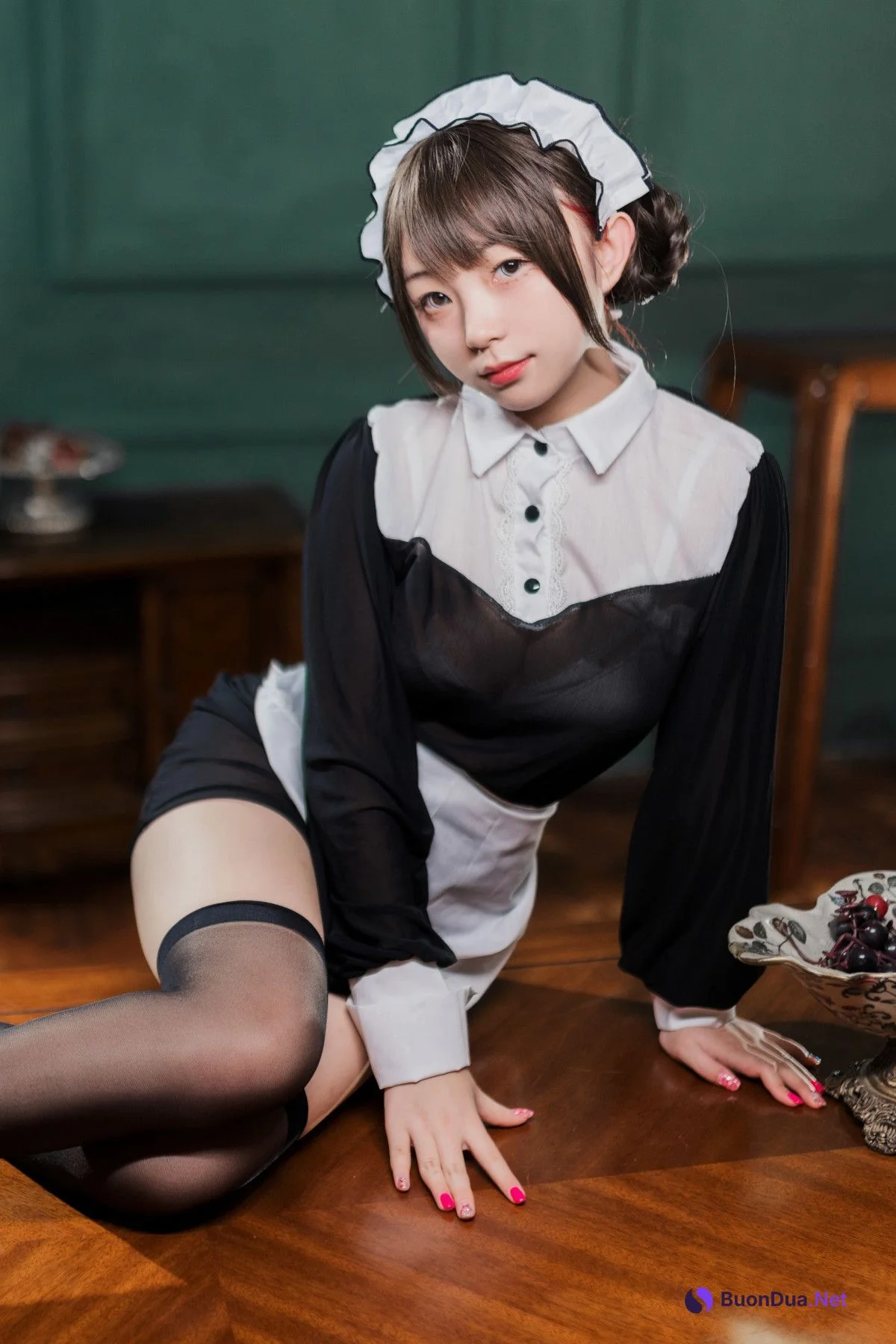 Cosplay 花铃 黑丝透明短裙女仆 Set.02 - Photo 13