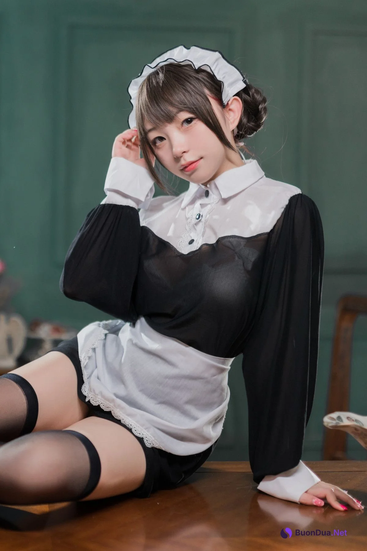 Cosplay 花铃 黑丝透明短裙女仆 Set.02 - Photo 15