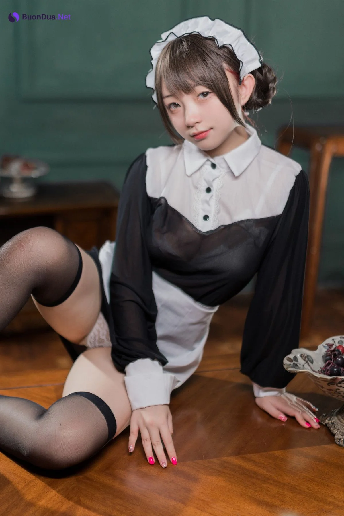 Cosplay 花铃 黑丝透明短裙女仆 Set.02 - Photo 17