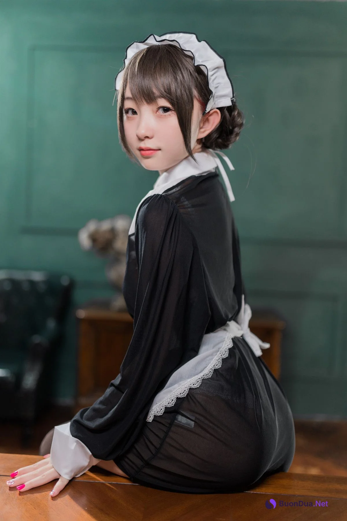 Cosplay 花铃 黑丝透明短裙女仆 Set.02 - Photo 3