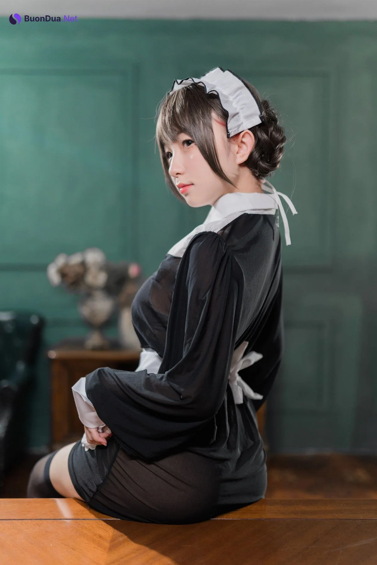Cosplay 花铃 黑丝透明短裙女仆 Set.02 - Photo 4