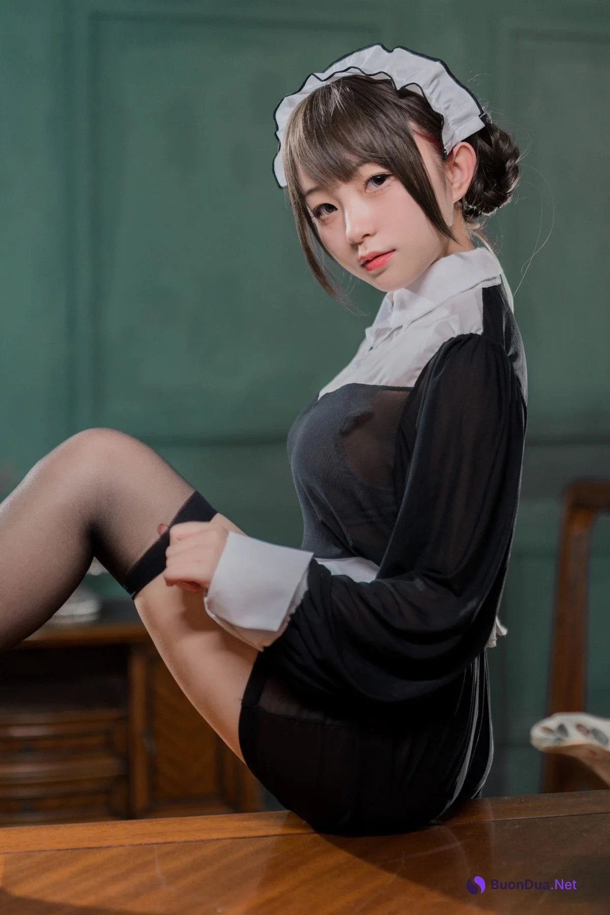 Cosplay 花铃 黑丝透明短裙女仆 Set.02 - Photo 6