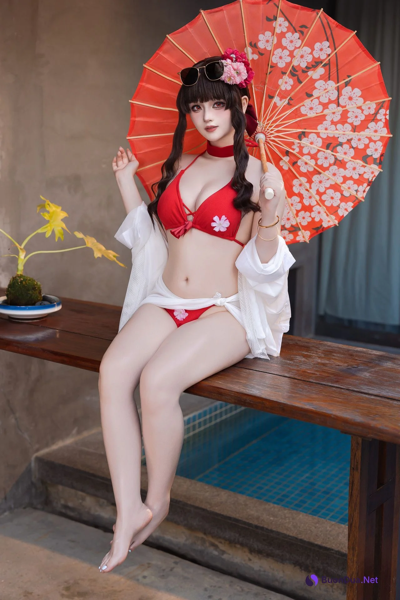Cosplay 屿鱼 – 樱花泳装 Set.02 - Photo 10