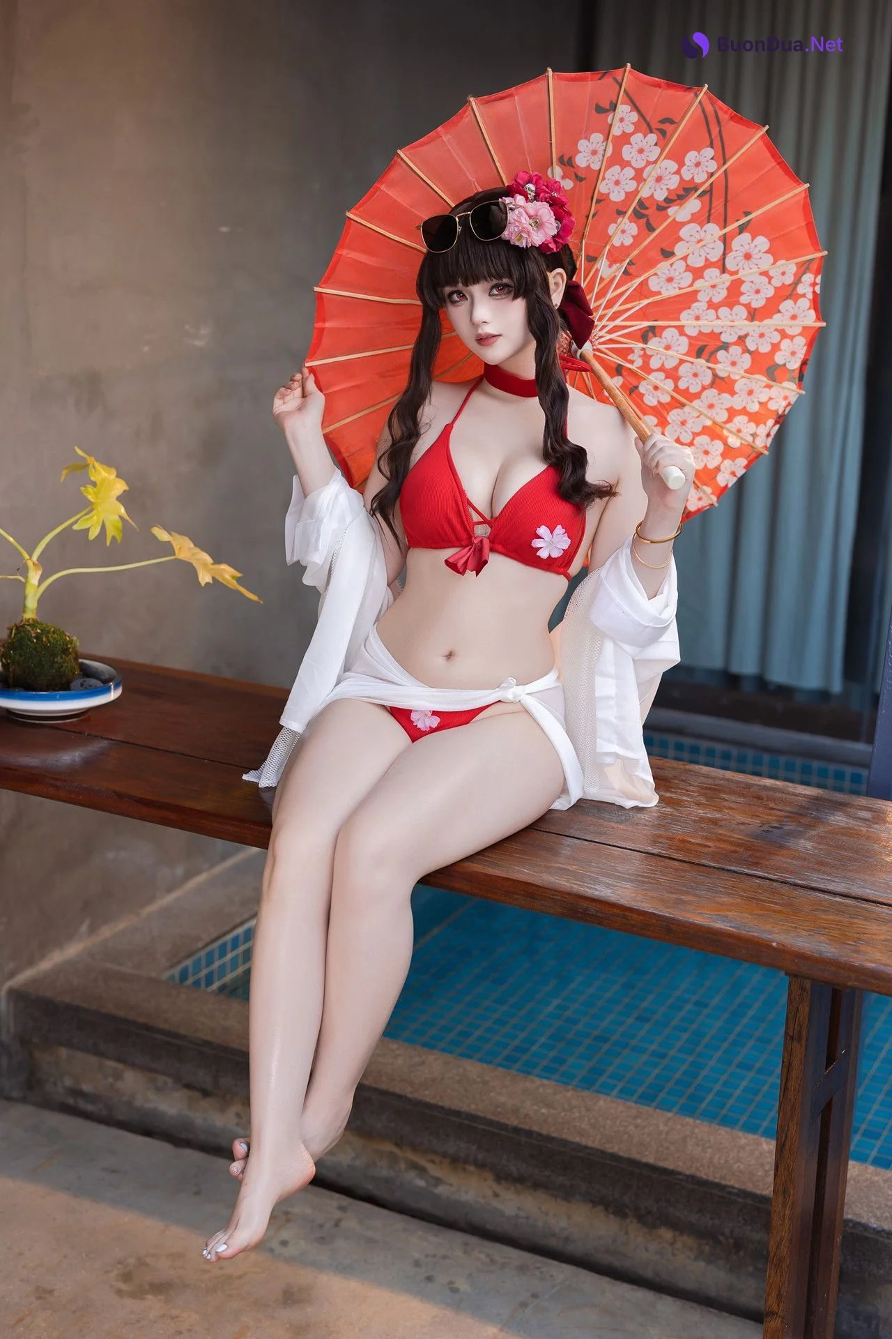 Cosplay 屿鱼 – 樱花泳装 Set.02 - Photo 9